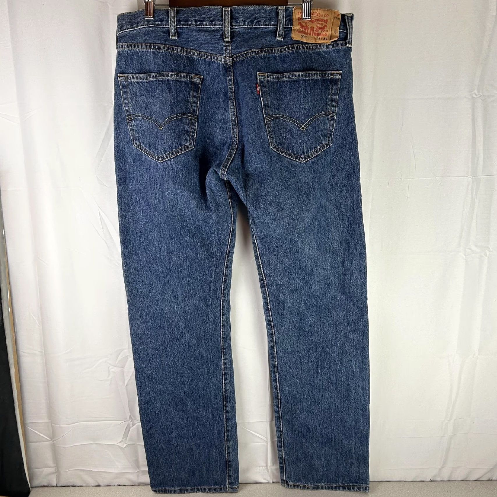 Levi's Levi's 501 Jeans Mens 38x33 Blue Button Fly Straight Leg Denim Regular Fit Vintage No Size US 38 / EU 54 - 7 Thumbnail