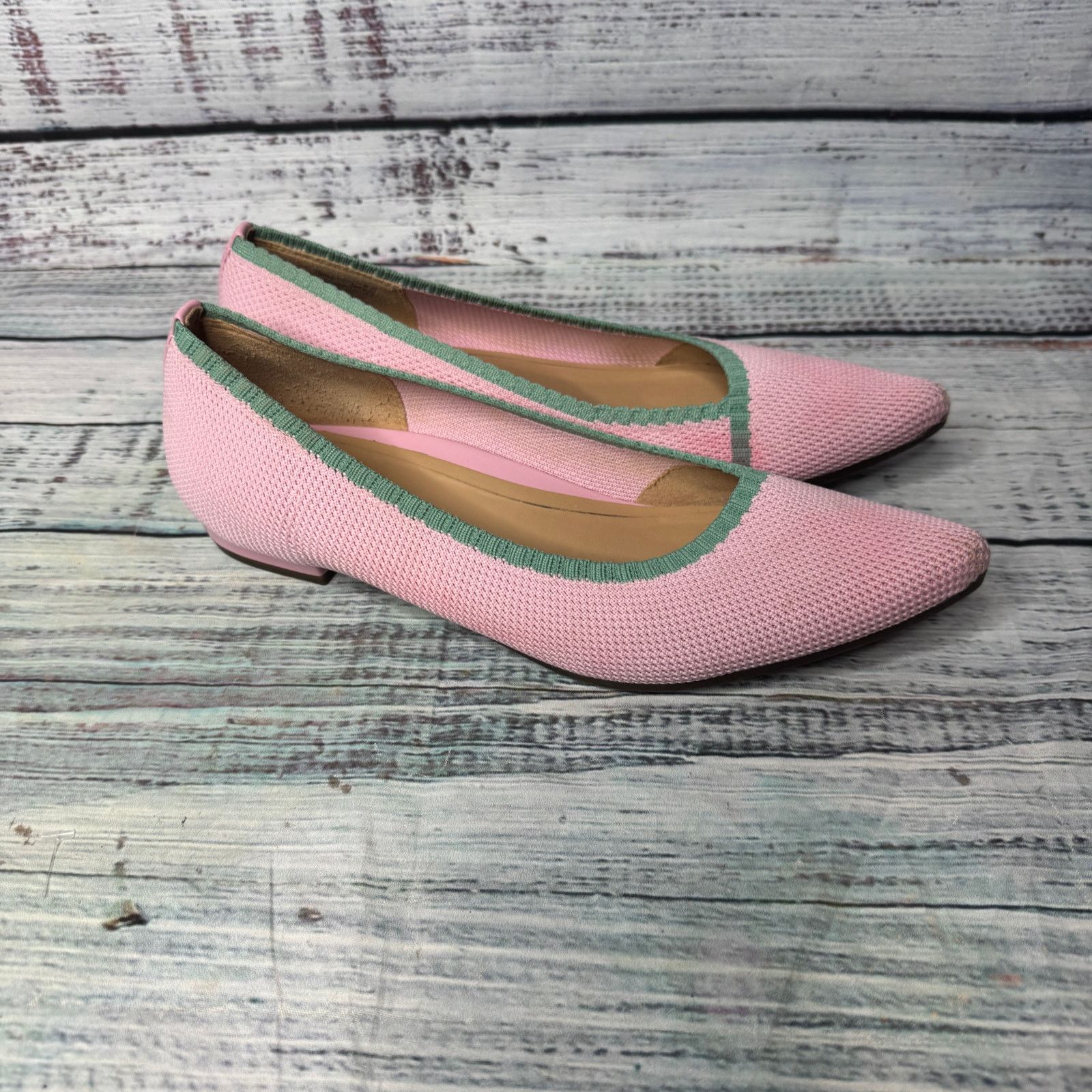 Vionic Vionic Cameo Pink Knit Pointy Toe Flats - Women's 9.5 Size US 9.5 / IT 39.5 - 3 Thumbnail