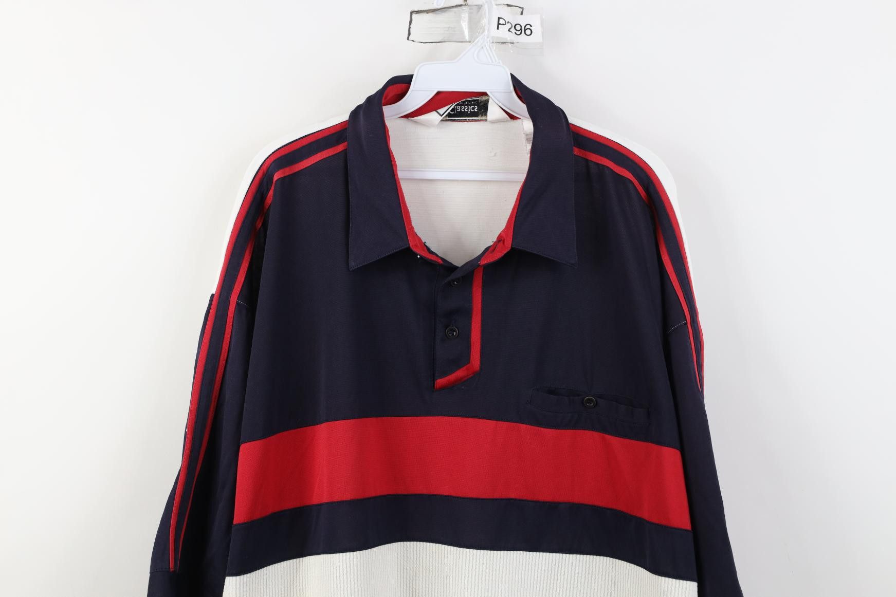 Vintage Vintage 90s Streetwear Block Ribbed Knit Pullover Polo Shirt Size US XXL / EU 58 / 5 - 2 Thumbnail