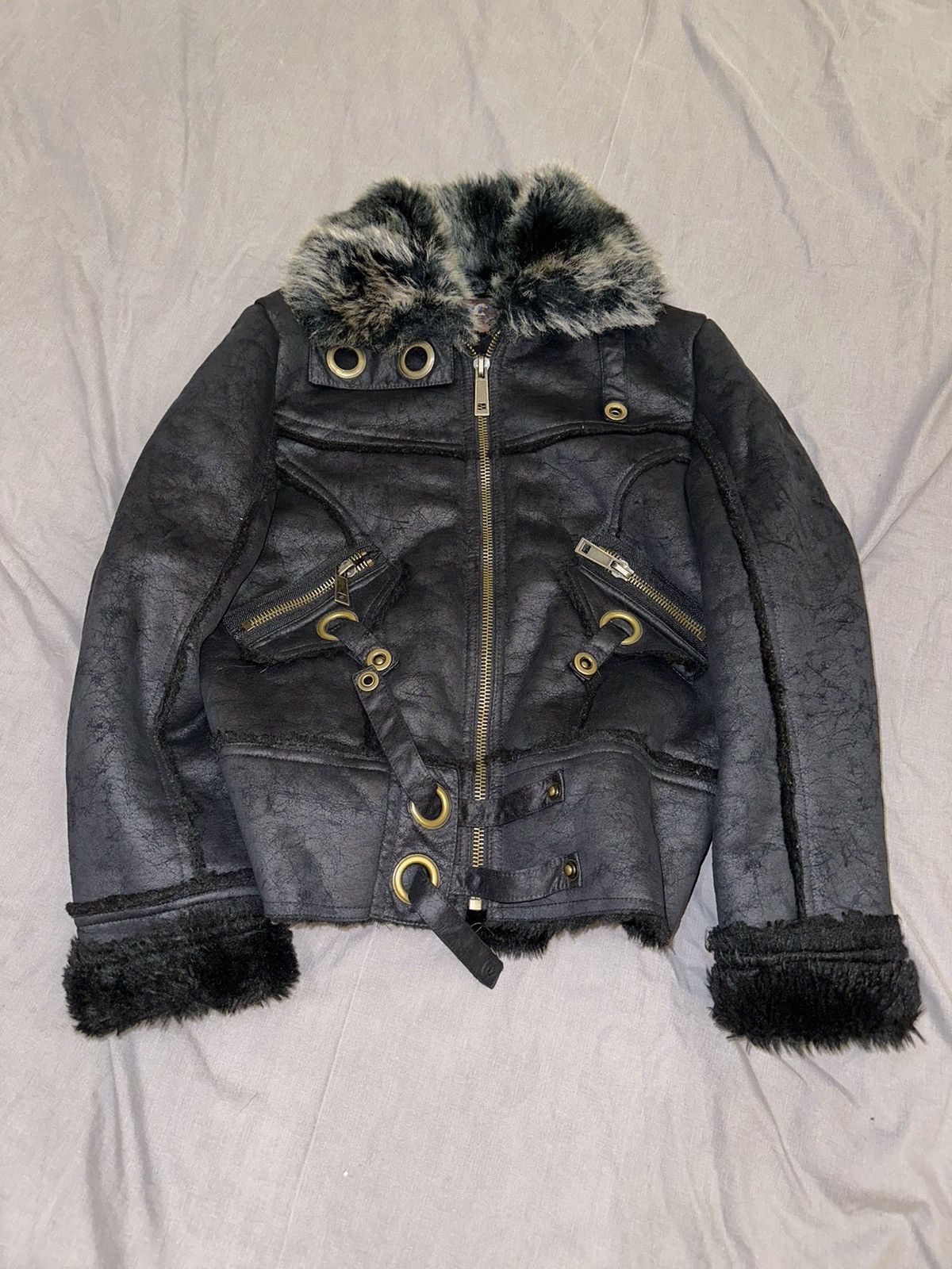 Pre-owned If Six Was Nine X Le Grande Bleu L G B Fur Jacket Yohji Yamamoto Junya Watanabe Playboi Carti Style In Black