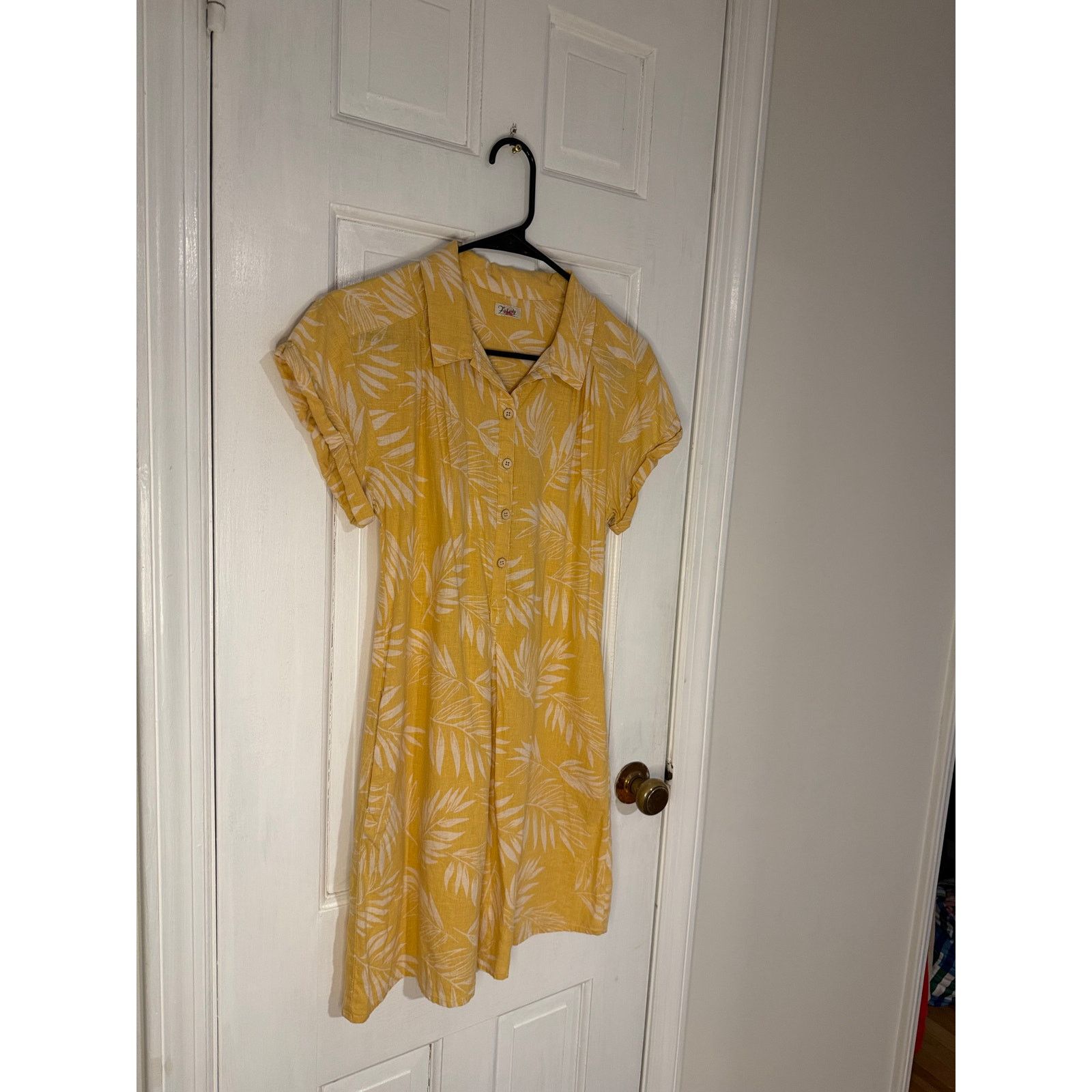 Faherty Faherty Yellow Hana Dress Front Button Linen/Cotton Size S Size S / US 4 / IT 40 - 4 Thumbnail