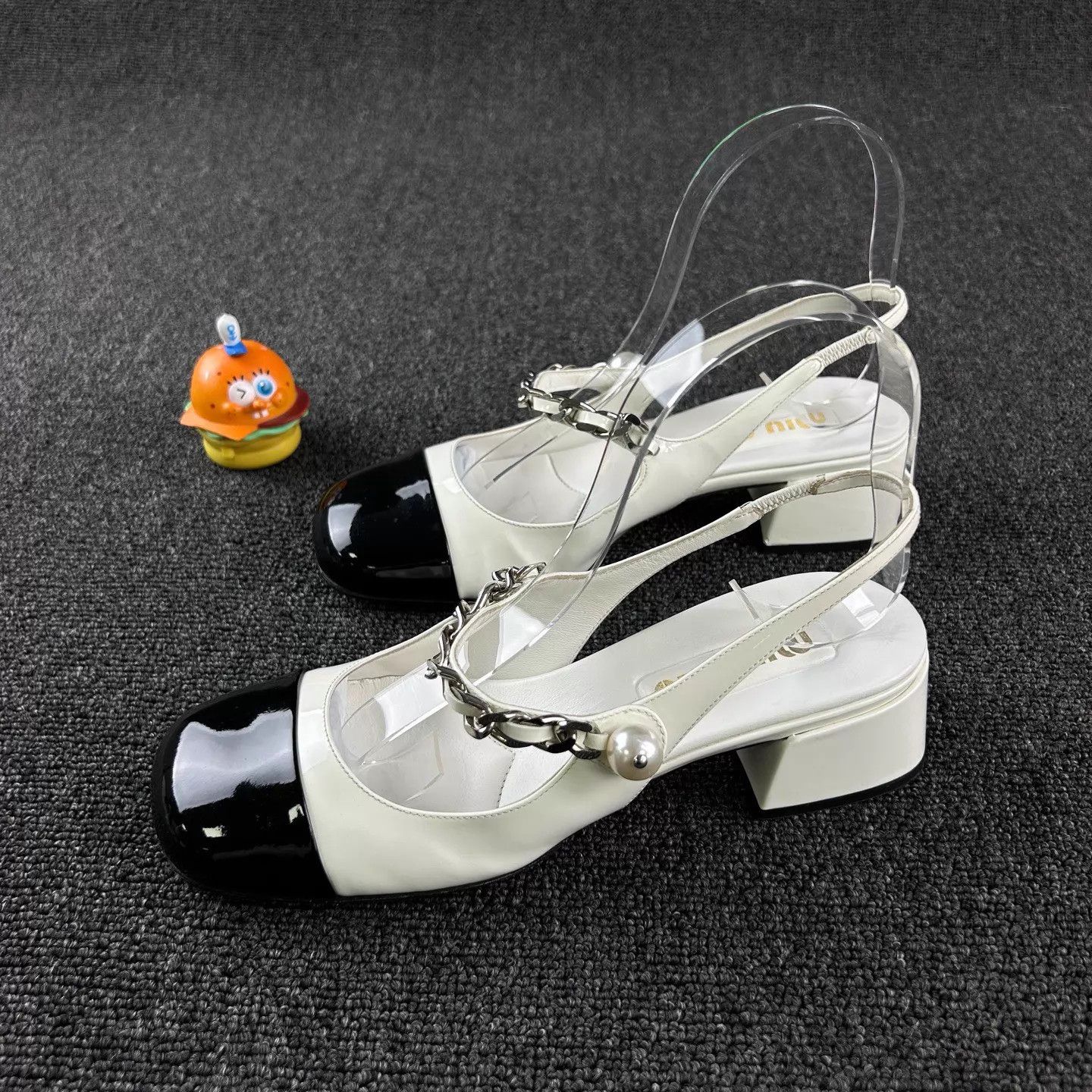 Miu Miu MIU MIU White Pearl Chain Mary Janes Size US 7.5 / IT 37.5 - 1 Thumbnail
