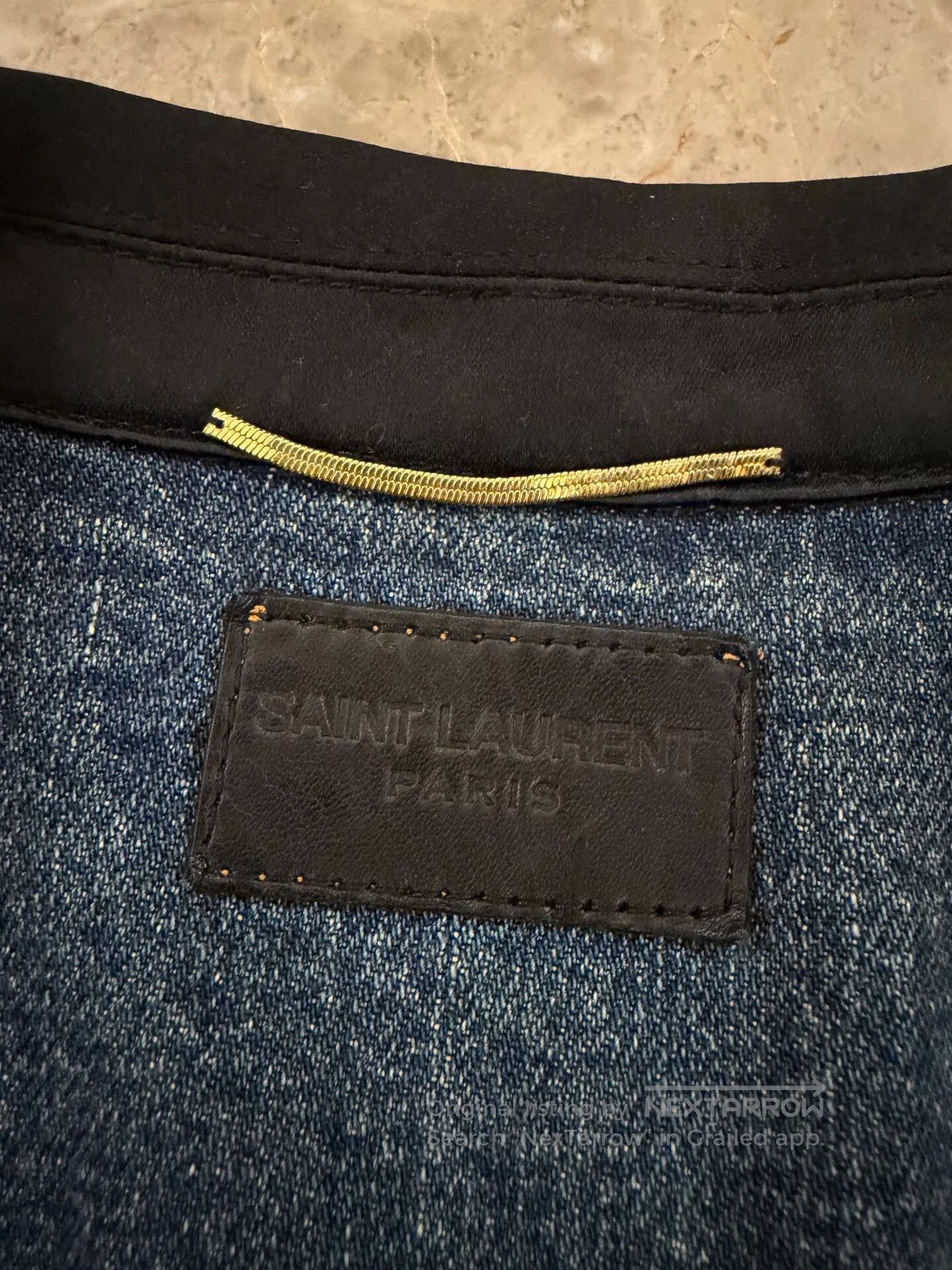 Saint Laurent Paris Saint Laurent Denim Vest with Silk Collar. Size US XS / EU 42 / 0 - 7 Thumbnail