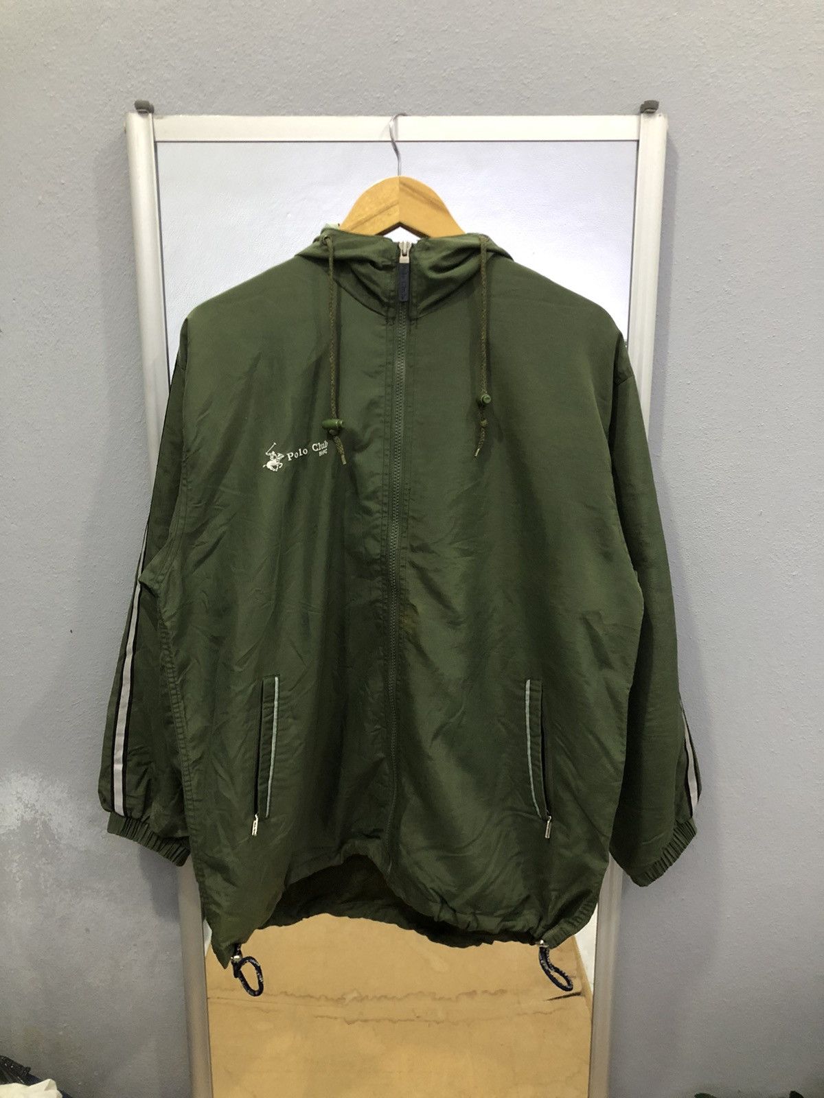 Beverly Hills Polo Club BHPC Olive Green Windbreaker 90s Vintage Korea Size US M / EU 48-50 / 2 - 1 Thumbnail