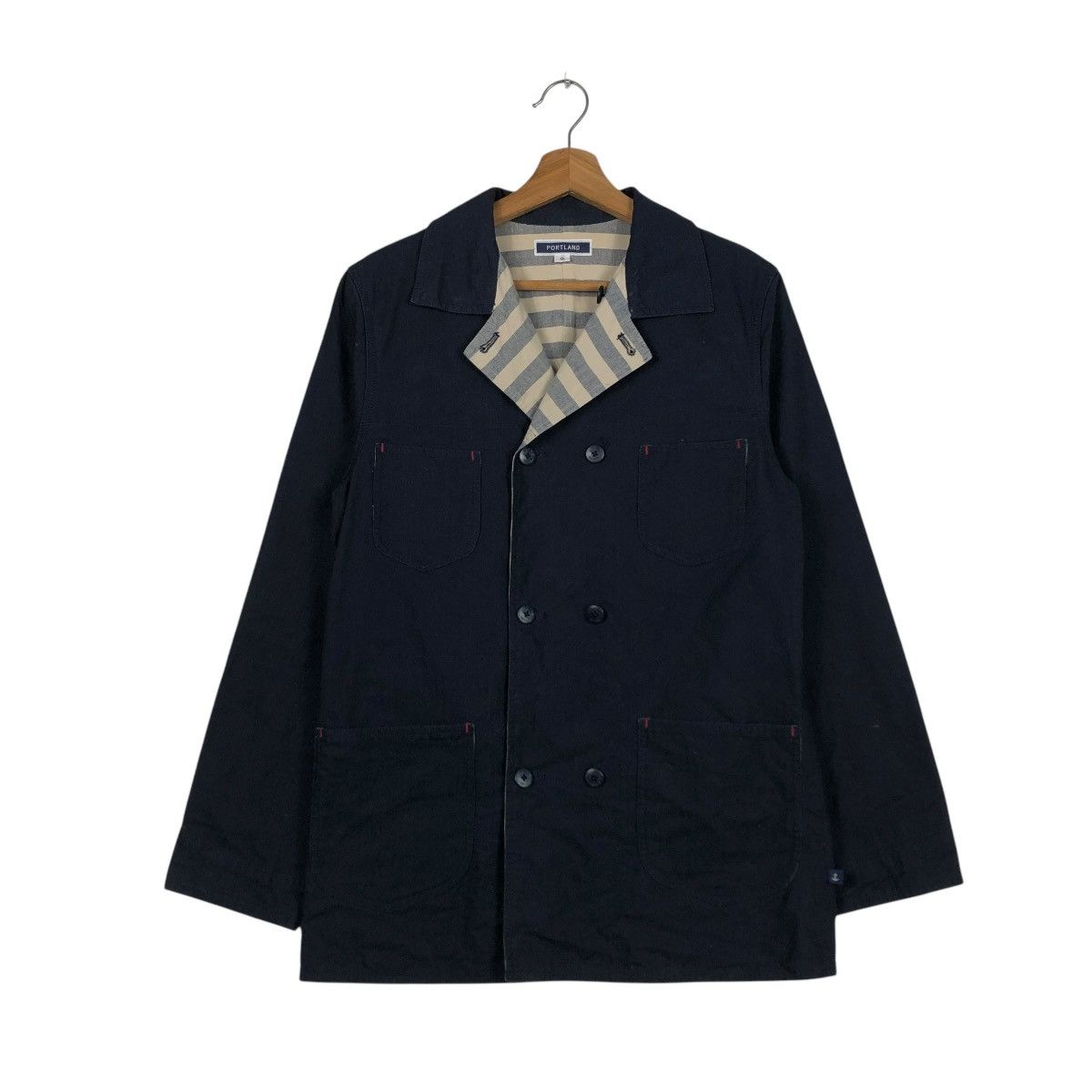 45rpm 🔥VINTAGE CHORE JACKET BLANKET STRIPED PORTLAND ISSEY MIYAKE Size US M / EU 48-50 / 2 - 4 Thumbnail