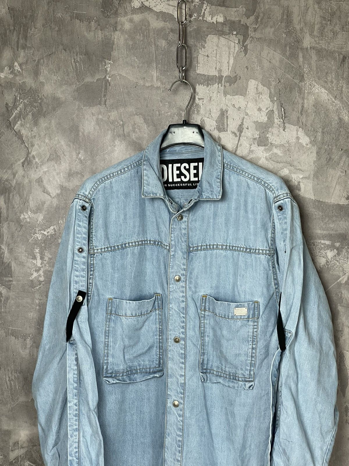 Diesel × Vintage Diesel Avant Garde Streetwear Denim Button dress/shirt y2k Size S / US 4 / IT 40 - 2 Thumbnail