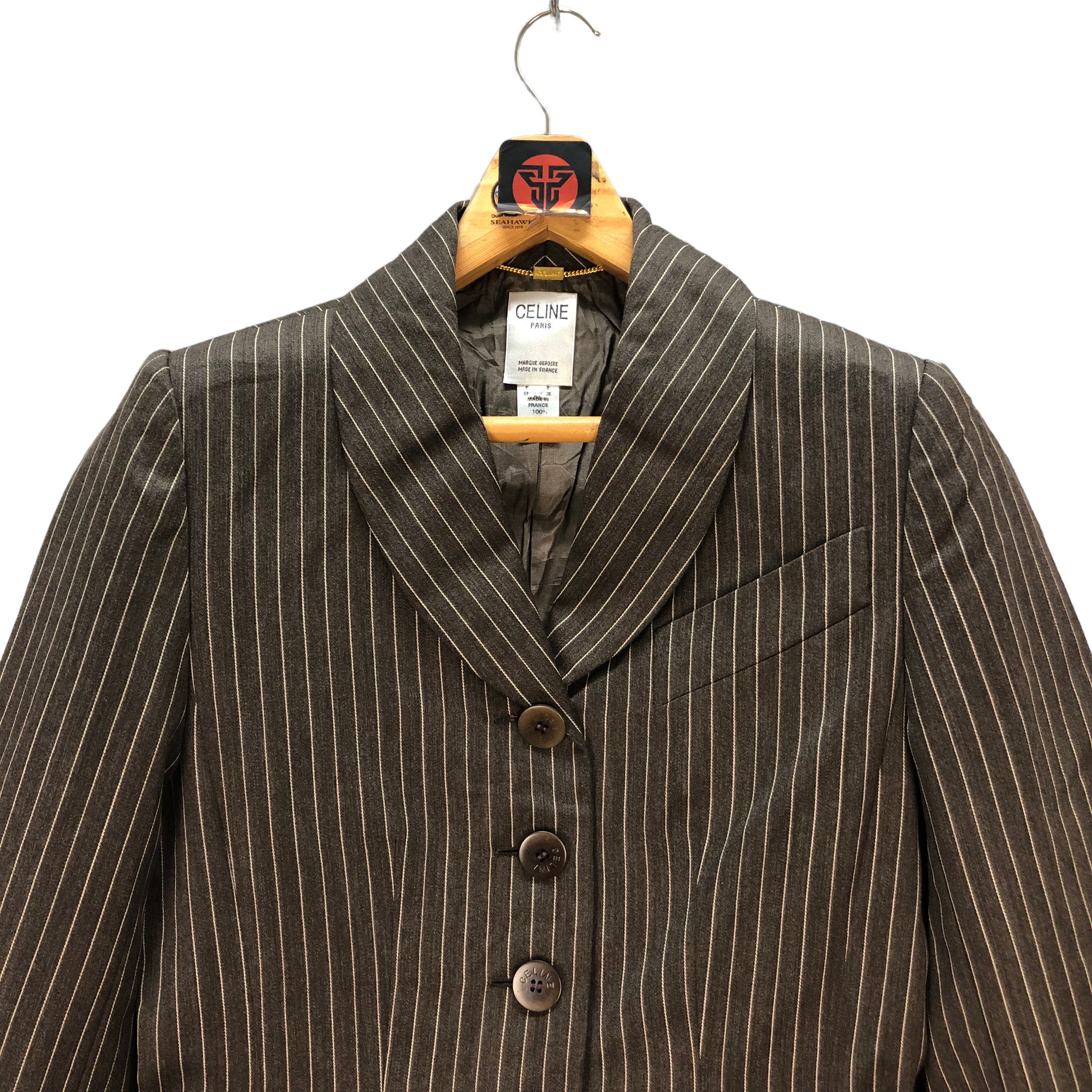 Celine CELINE PARIS STRIPED BLAZER JACKET #7352-133 Size M / US 6-8 / IT 42-44 - 2 Thumbnail