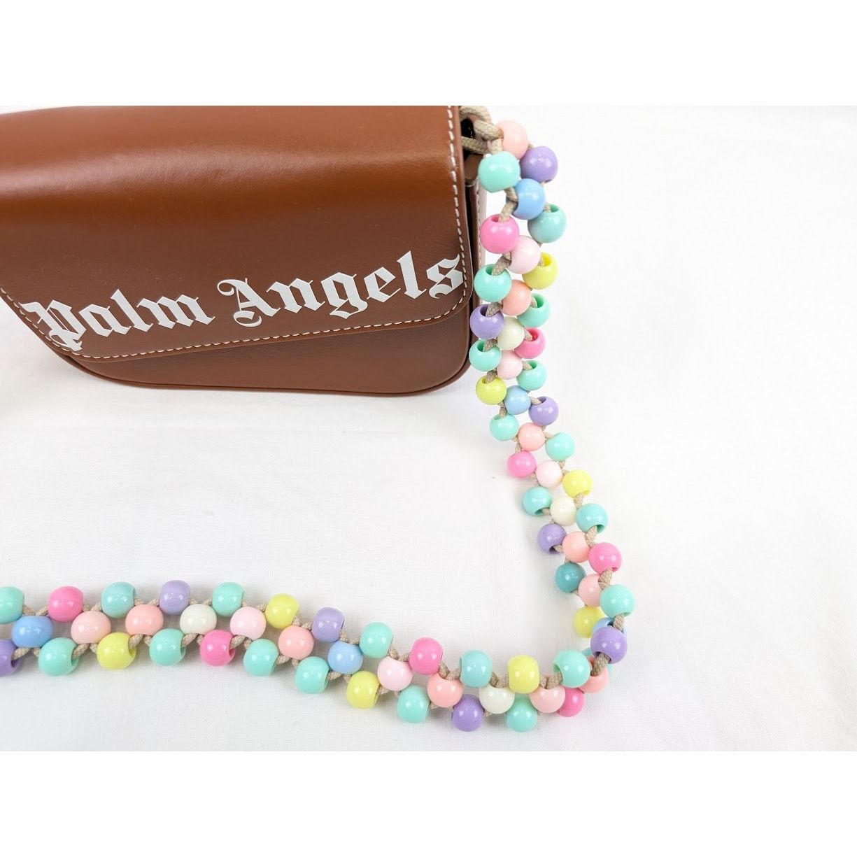 Palm Angels o1rshd1 Q: 2/Size: OS / Beads Strap Crash Bag in Brown/White Size ONE SIZE - 8 Thumbnail