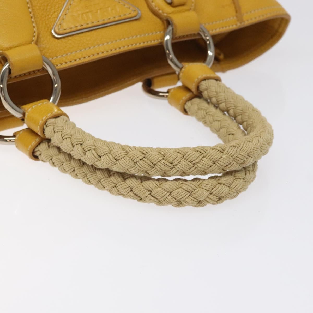 Prada PRADA Hand Bag Leather Yellow Silver Size ONE SIZE - 7 Thumbnail