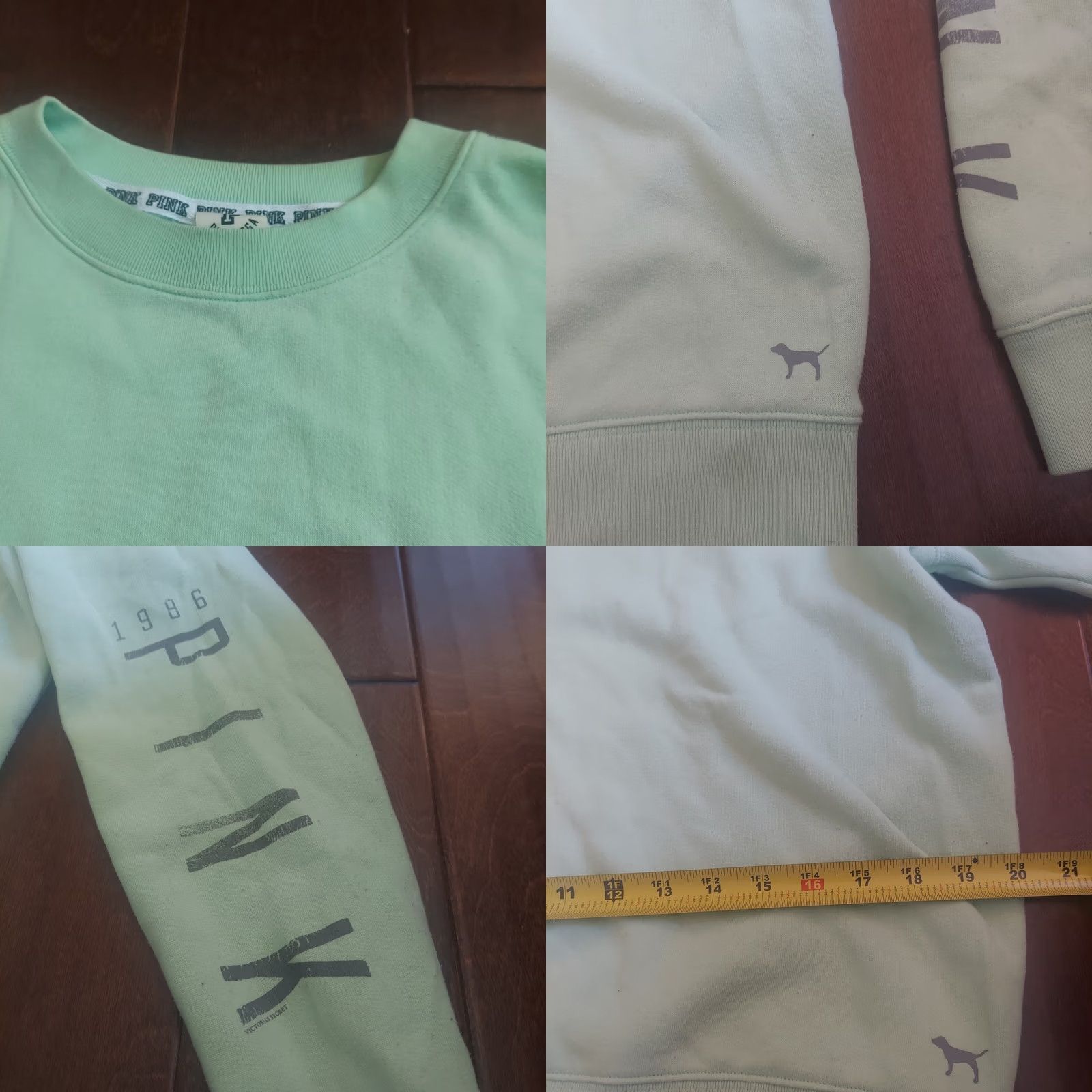 Victoria's Secret Victoria's Secret Pink Sweatshirt Women's Regular Size S Green Long Sleeve Crew Neck Pullover Yoga Fitness Winter Fall - B763 Size S / US 4 / IT 40 - 8 Thumbnail