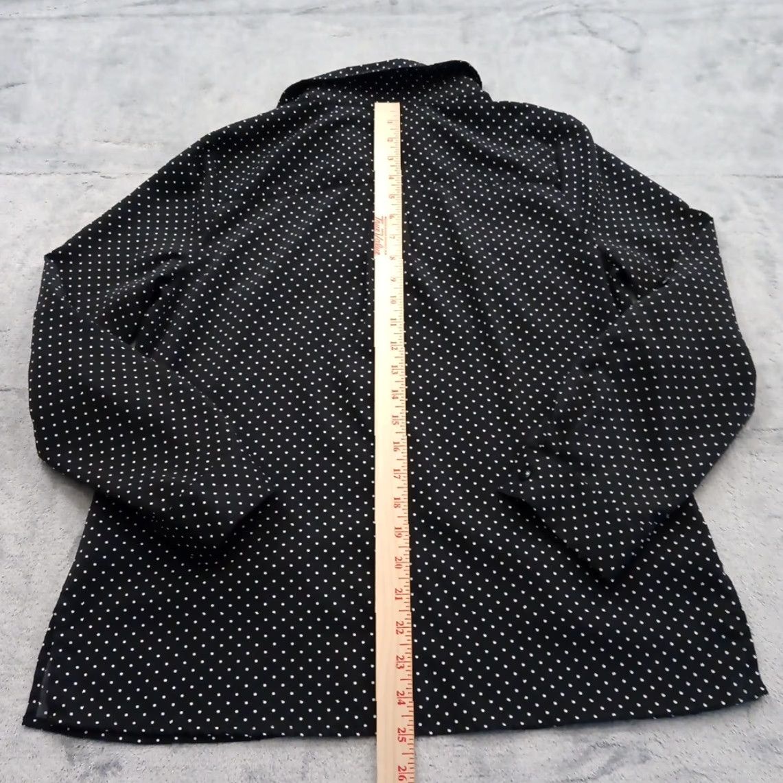 Vintage Notations Petite Shirt Womens PM Black Polka Dot Long Sleeve Button-Up Collared Pocketed NM Size M / US 6-8 / IT 42-44 - 5 Thumbnail