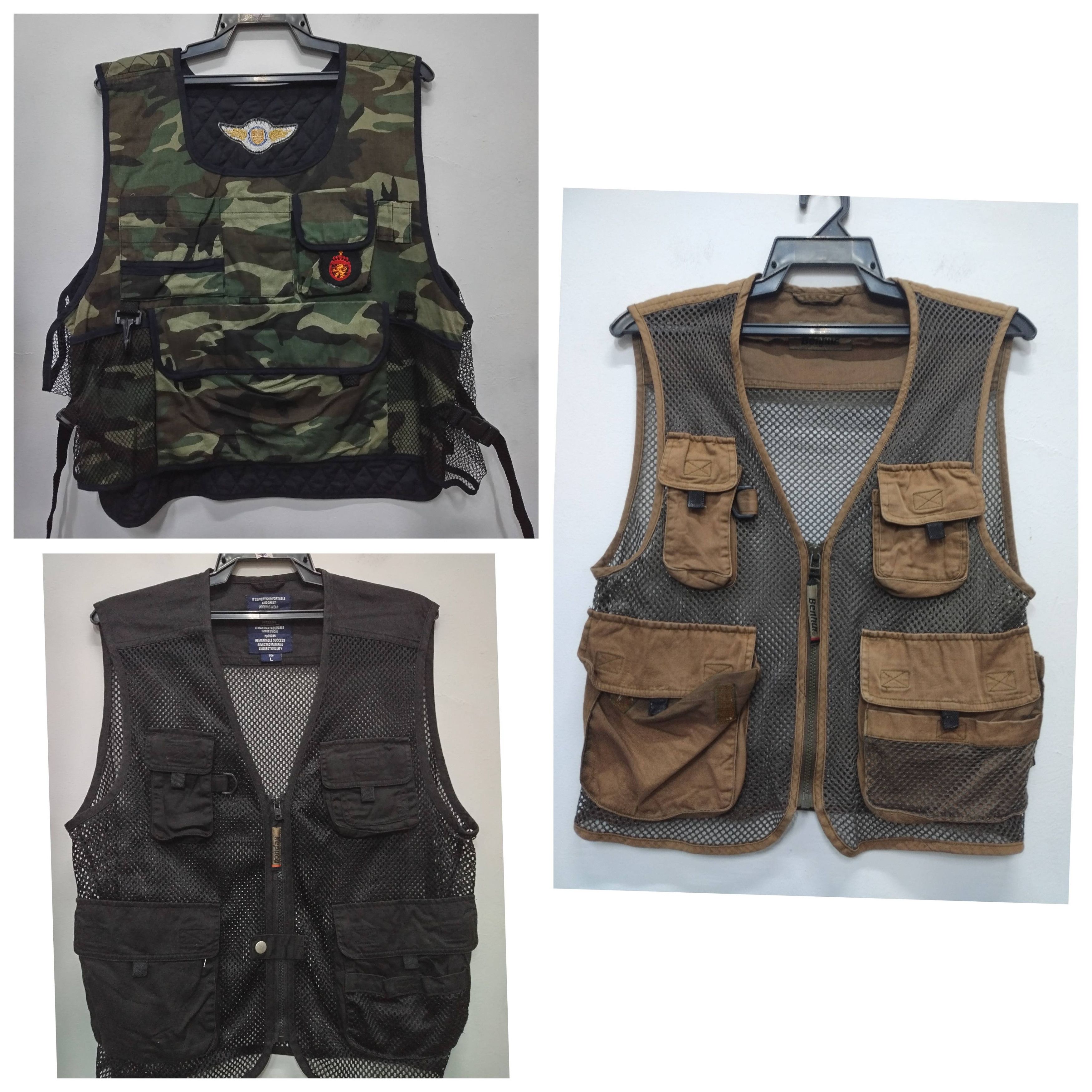 3 PCS NICE DESIGN UTILITY CASUAL VESTS NETTING AND CAMOO