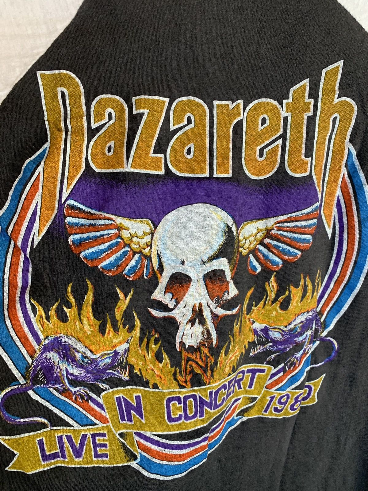 Band Tees × Vintage *RARE* Vintage 1980 Nazareth Malice In Wonderland Tour Shirt Size US L / EU 52-54 / 3 - 4 Thumbnail