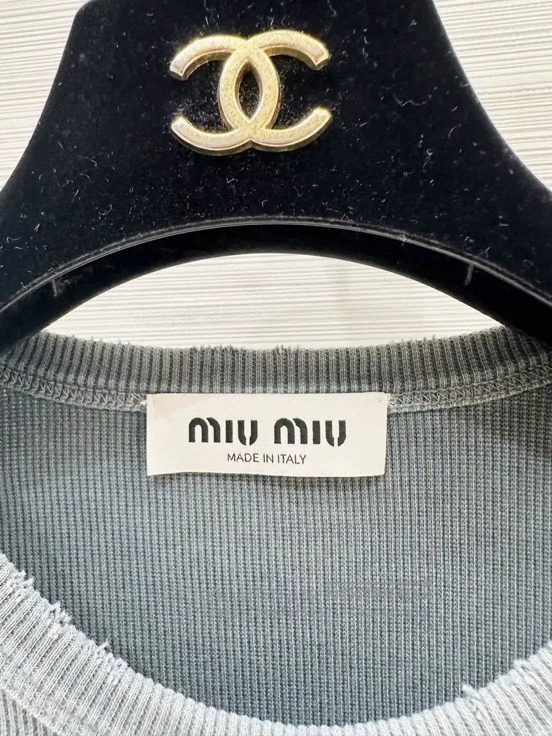 Miu Miu Miu Miu Size S 25 spring and summer logo rib short slim ves Size S / US 4 / IT 40 - 2 Thumbnail