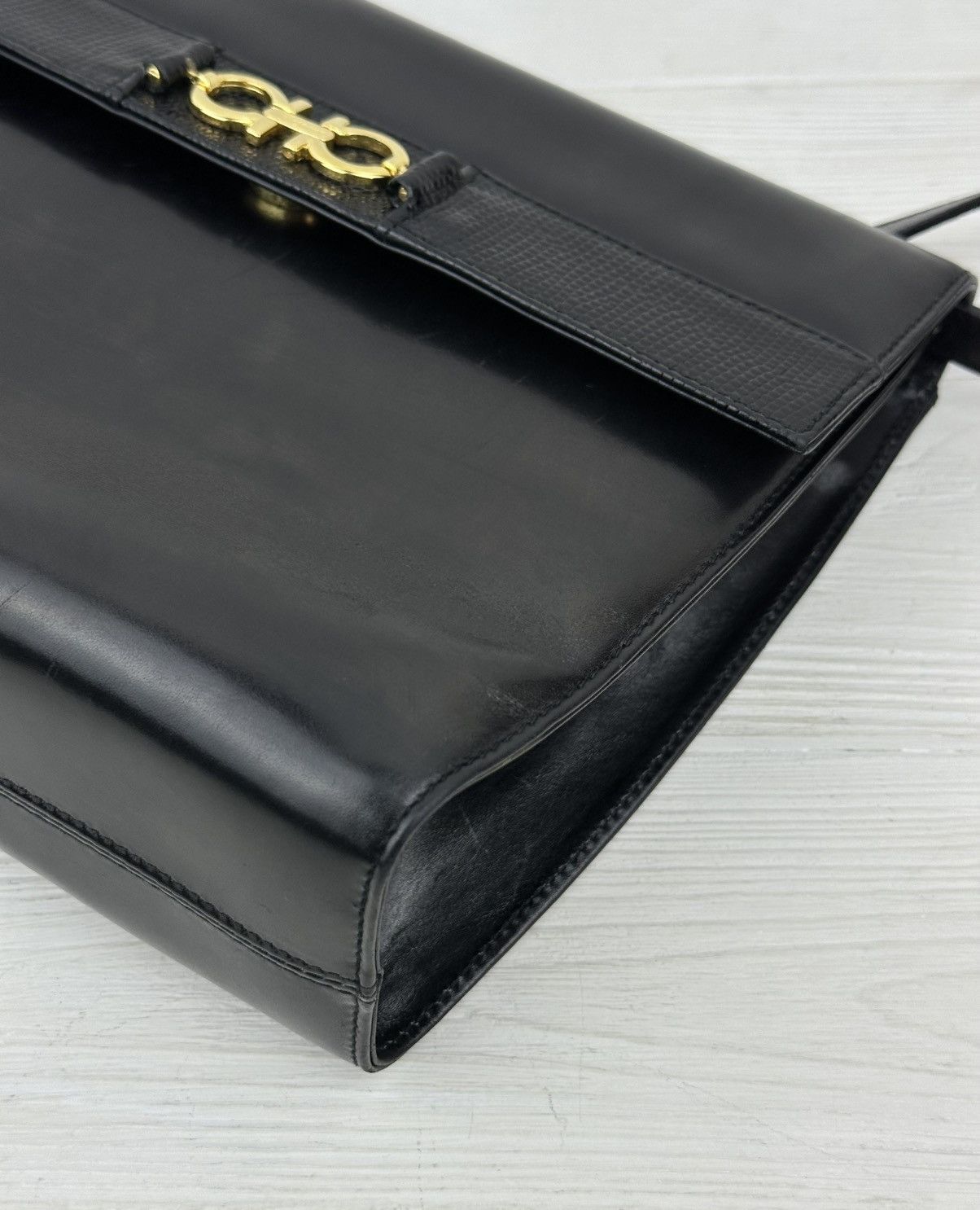 Salvatore Ferragamo × Vintage Salvatore Ferragamo GANCINI Logo Leather Shoulder Bag Women Size ONE SIZE - 6 Thumbnail