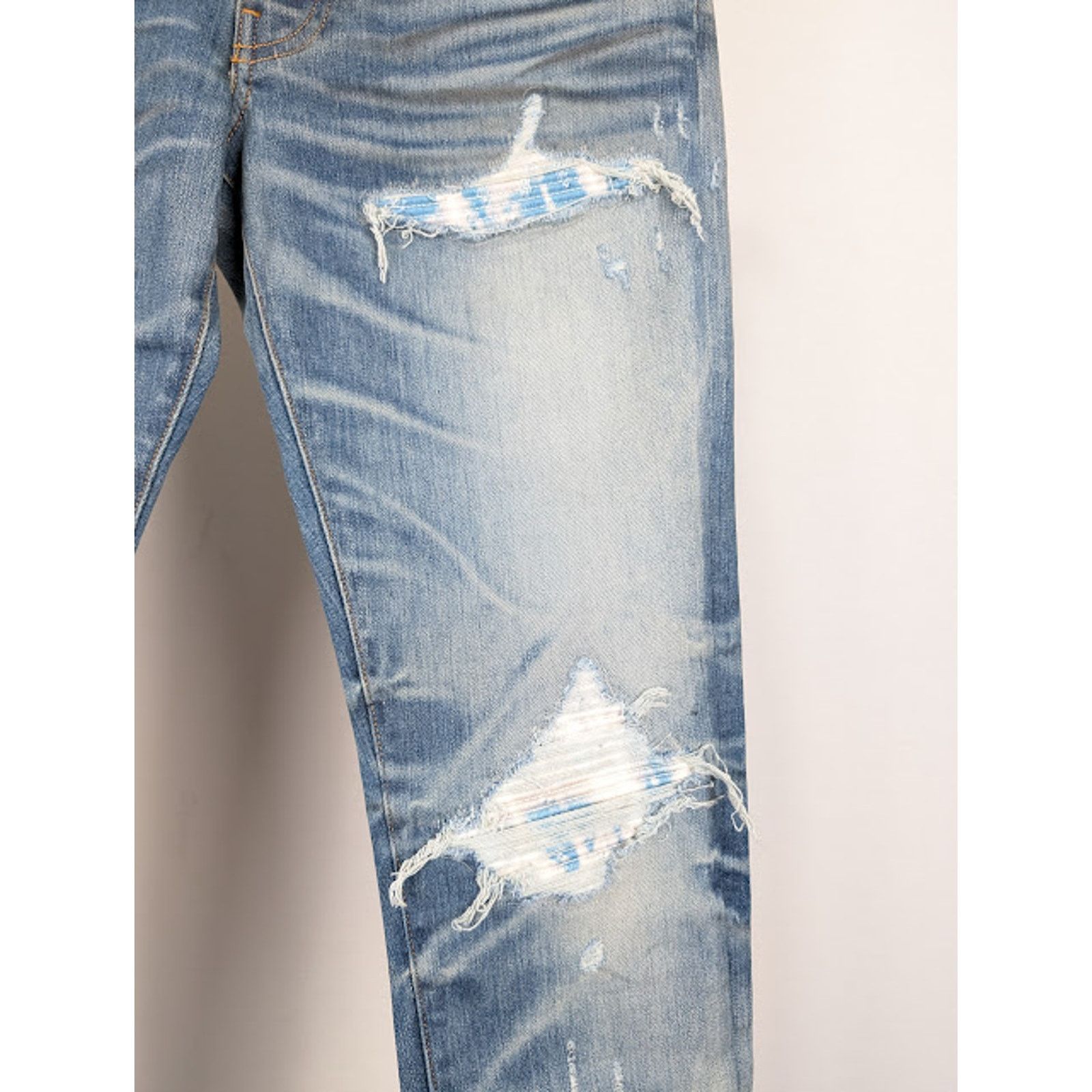 Amiri o1rshd1 Bleached MA Paisley MX1 Jeans Honeycomb Indigo Size US 40 / EU 56 - 7 Thumbnail