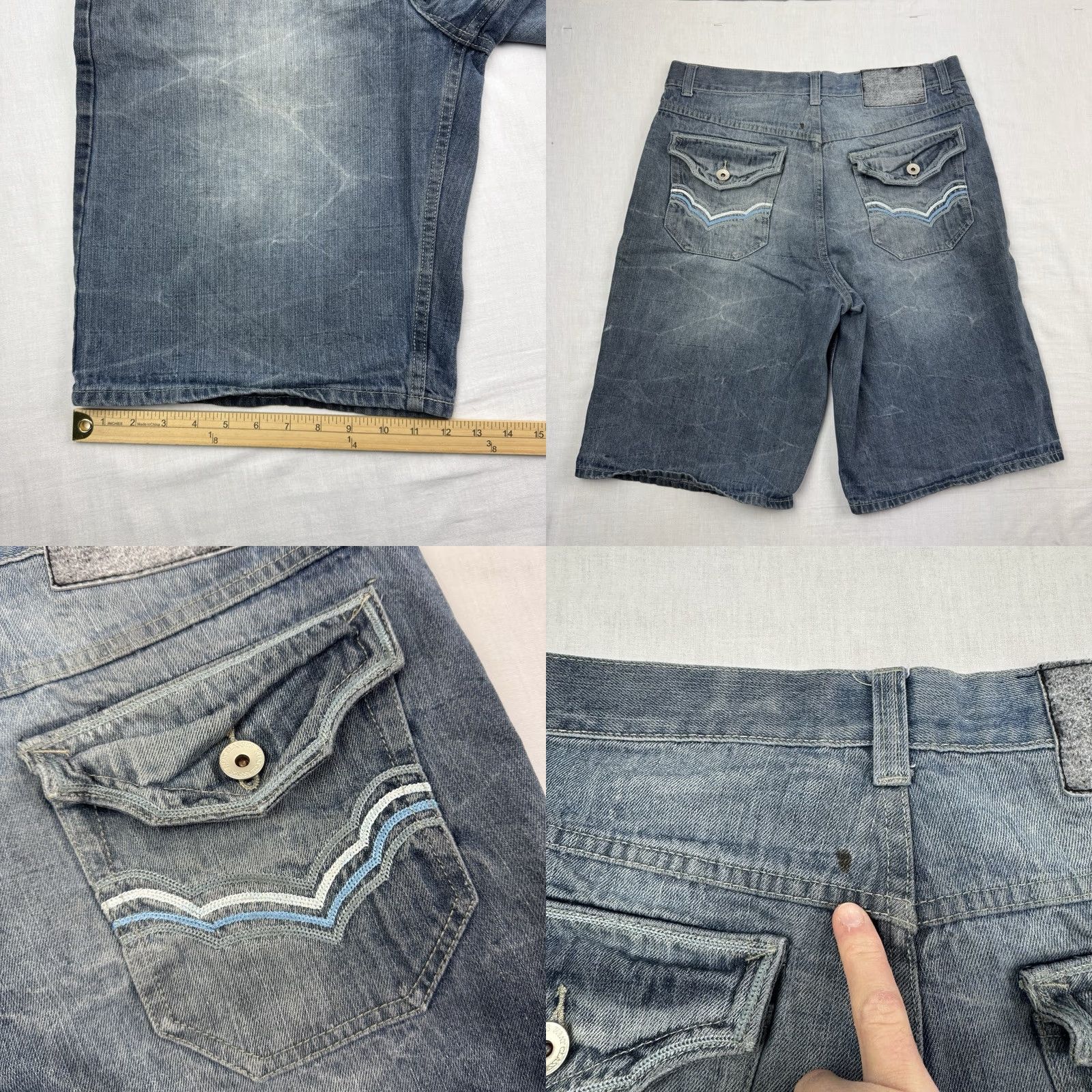 Phat Farm VINTAGE Phat Farm Jeans Shorts Baggy Adult 34 Blue Hip Hop 90s Grunge Y2K Men Mens Size US 34 / EU 50 - 9 Thumbnail