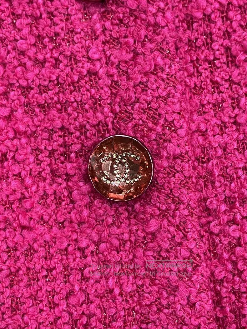 Chanel Chanel Rose-red tweed short coat Size XS / US 0-2 / IT 36-38 - 3 Thumbnail