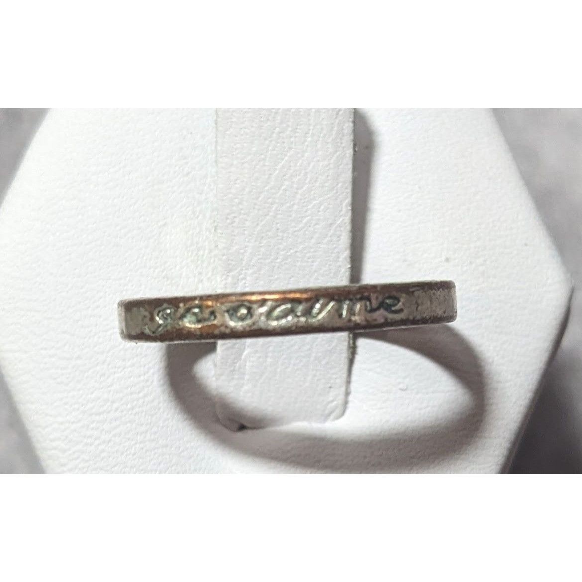 Other Cursive Engraved Silver Tone Fashion Ring Size 6 1/4 Size ONE SIZE - 2 Thumbnail