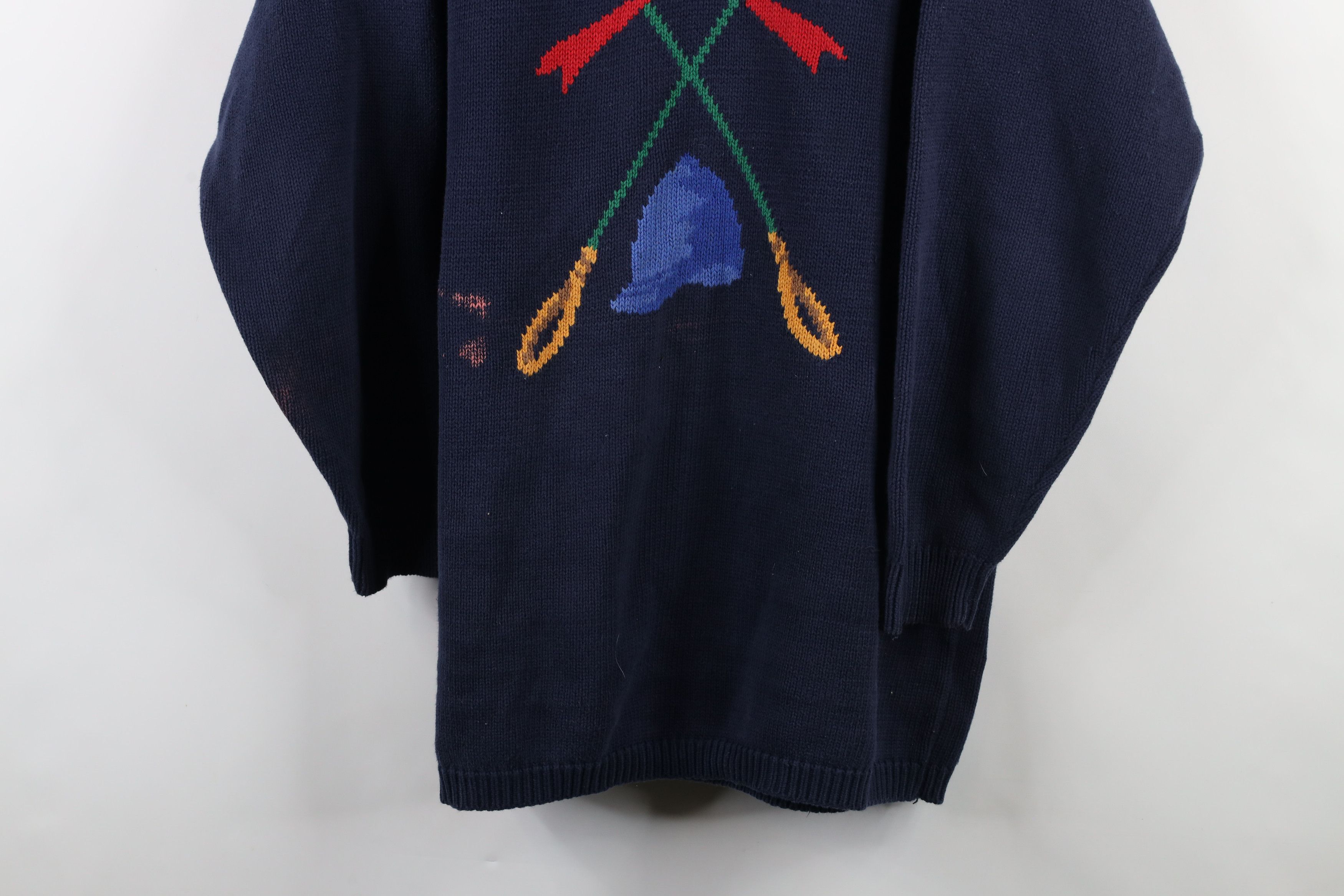 Vintage Vintage 90s Horse Equestrian Polo Turtleneck Tunic Sweater Size XL / US 12-14 / IT 48-50 - 3 Thumbnail