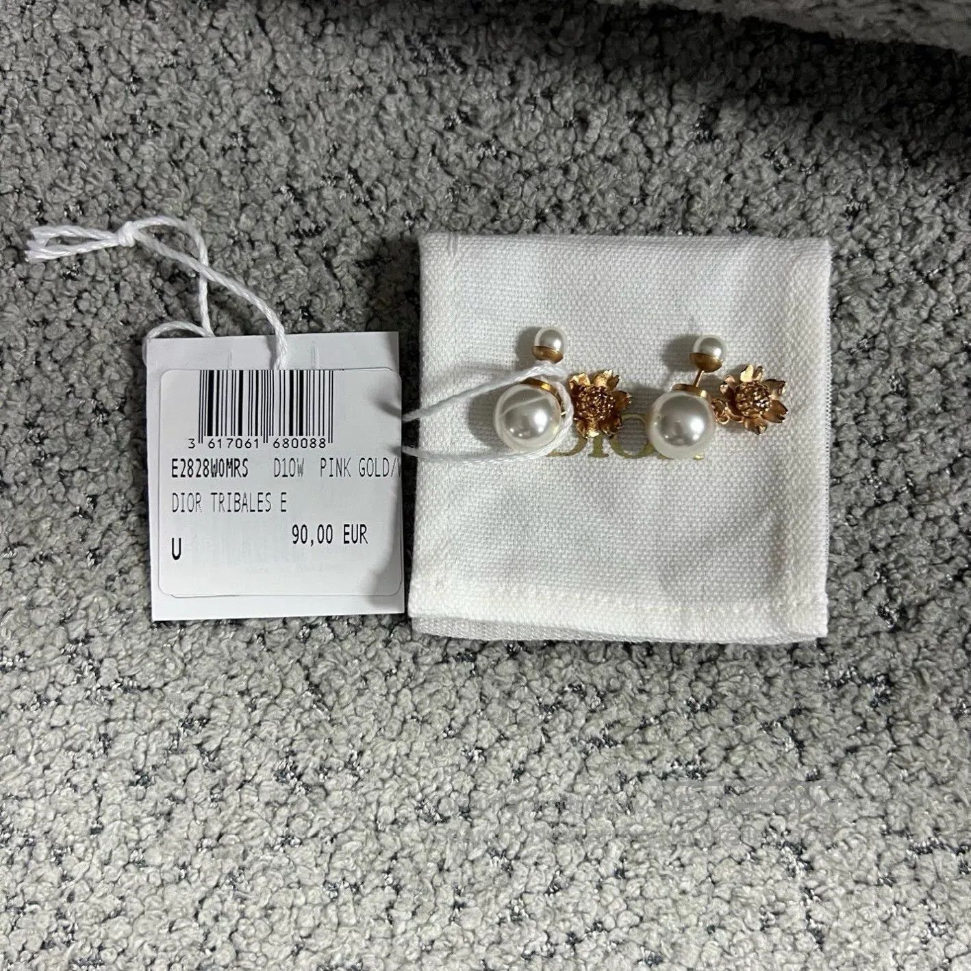 Dior Dior Early spring golden brand logo: Jihua metal resin ear Size ONE SIZE - 1 Thumbnail