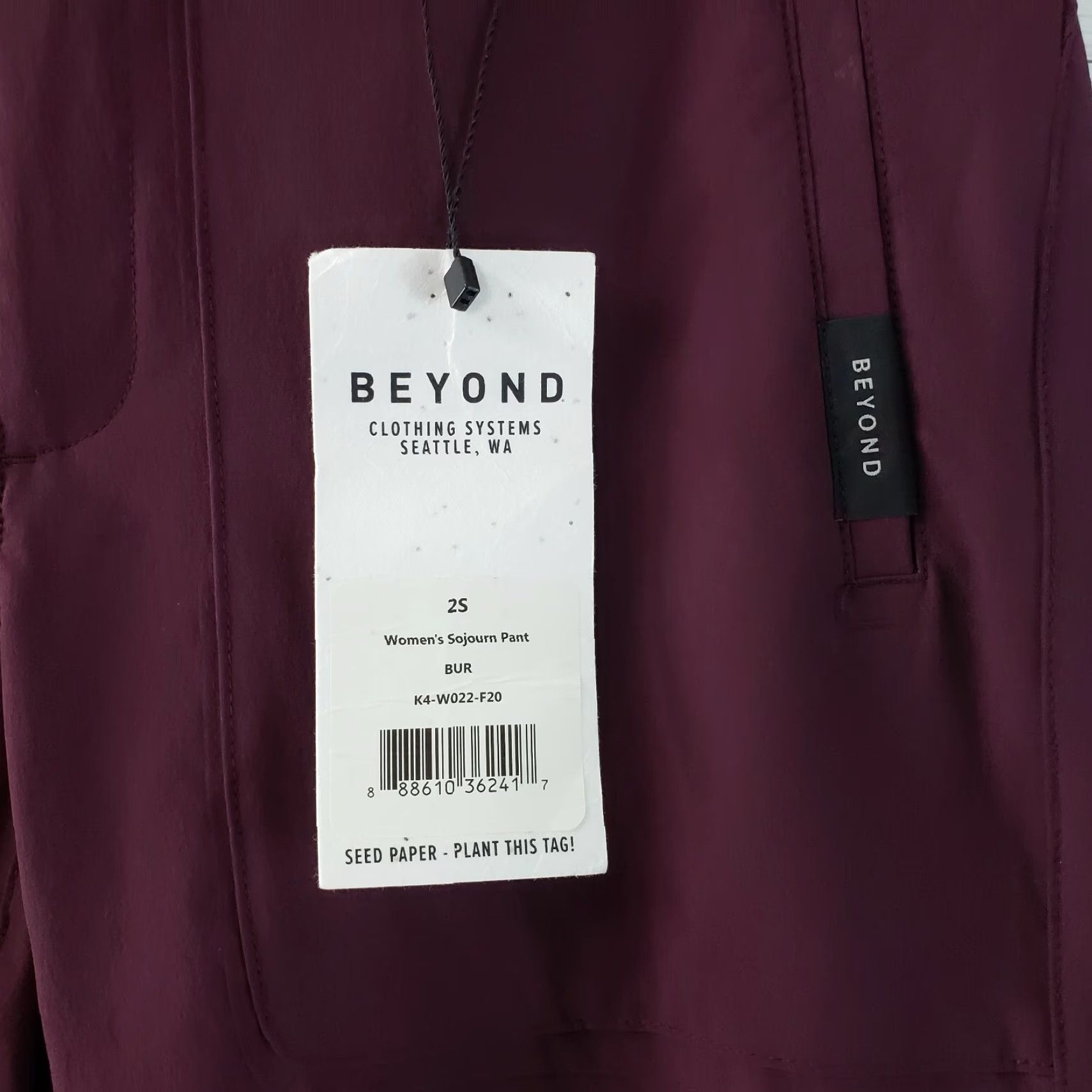 Vintage Beyond Clothing Sojourn Jogger Pants Womens 2 Short Burgundy Mid Rise Zip Nylon Blend Solid 26in Inseam Womens Jogger Pants Size 26" / US 2 / IT 38 - 5 Thumbnail