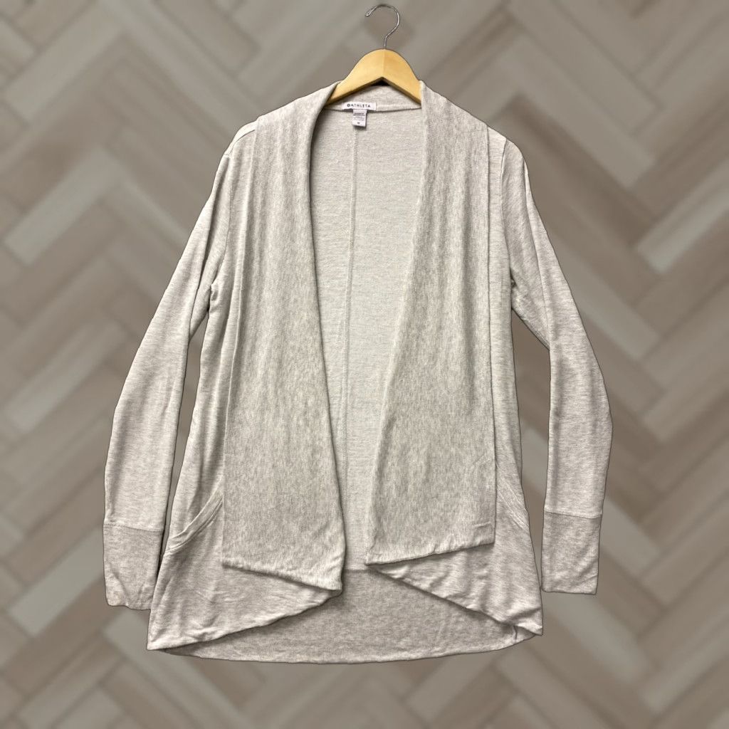 Athleta Athleta Cardigan Pranayama Wrap Sweater Women's Medium Light Gray Size M / US 6-8 / IT 42-44 - 1 Thumbnail