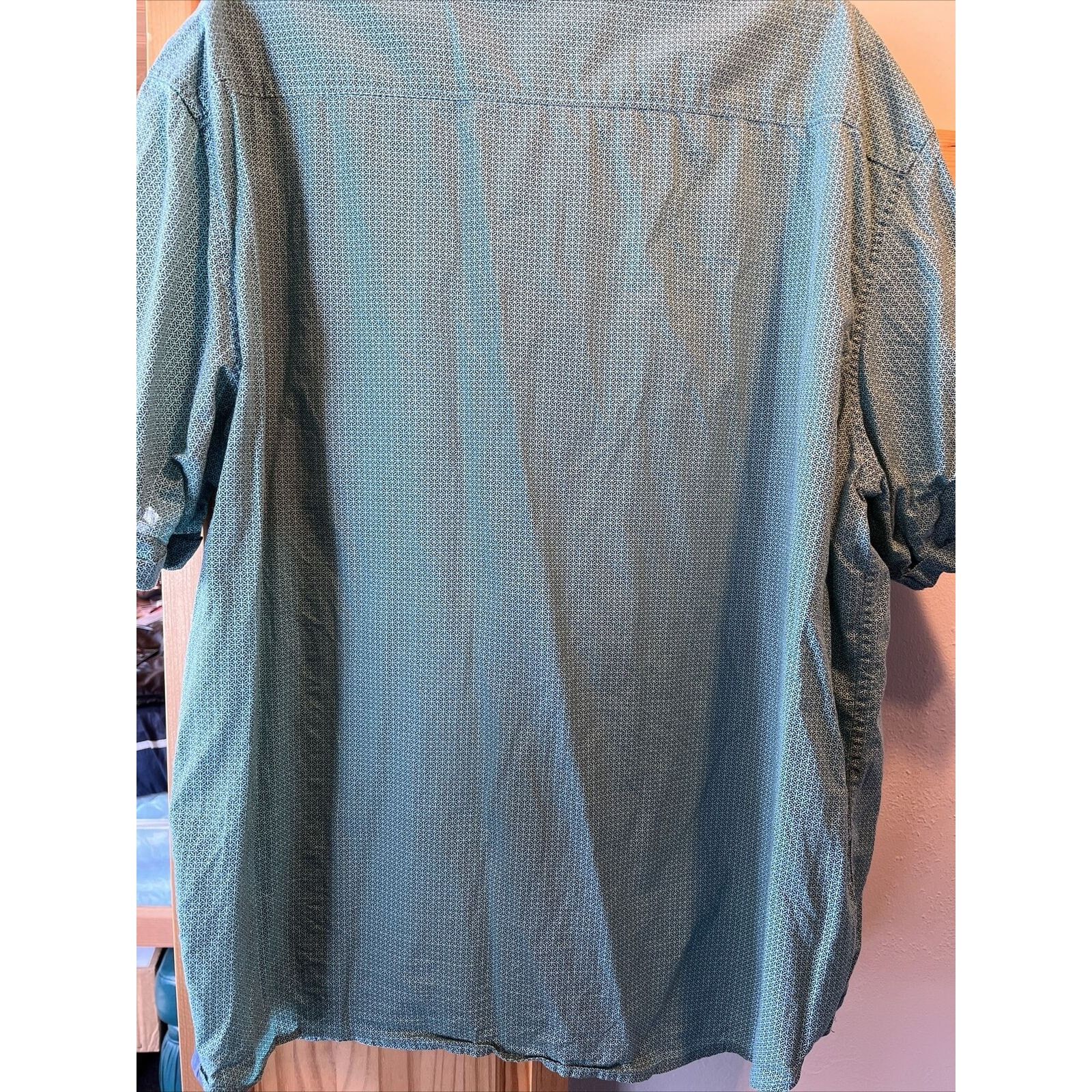 Other Across The Pond Men’s 3X Blue Green Button Down Cotton Shirt Size US XXL / EU 58 / 5 - 12 Thumbnail
