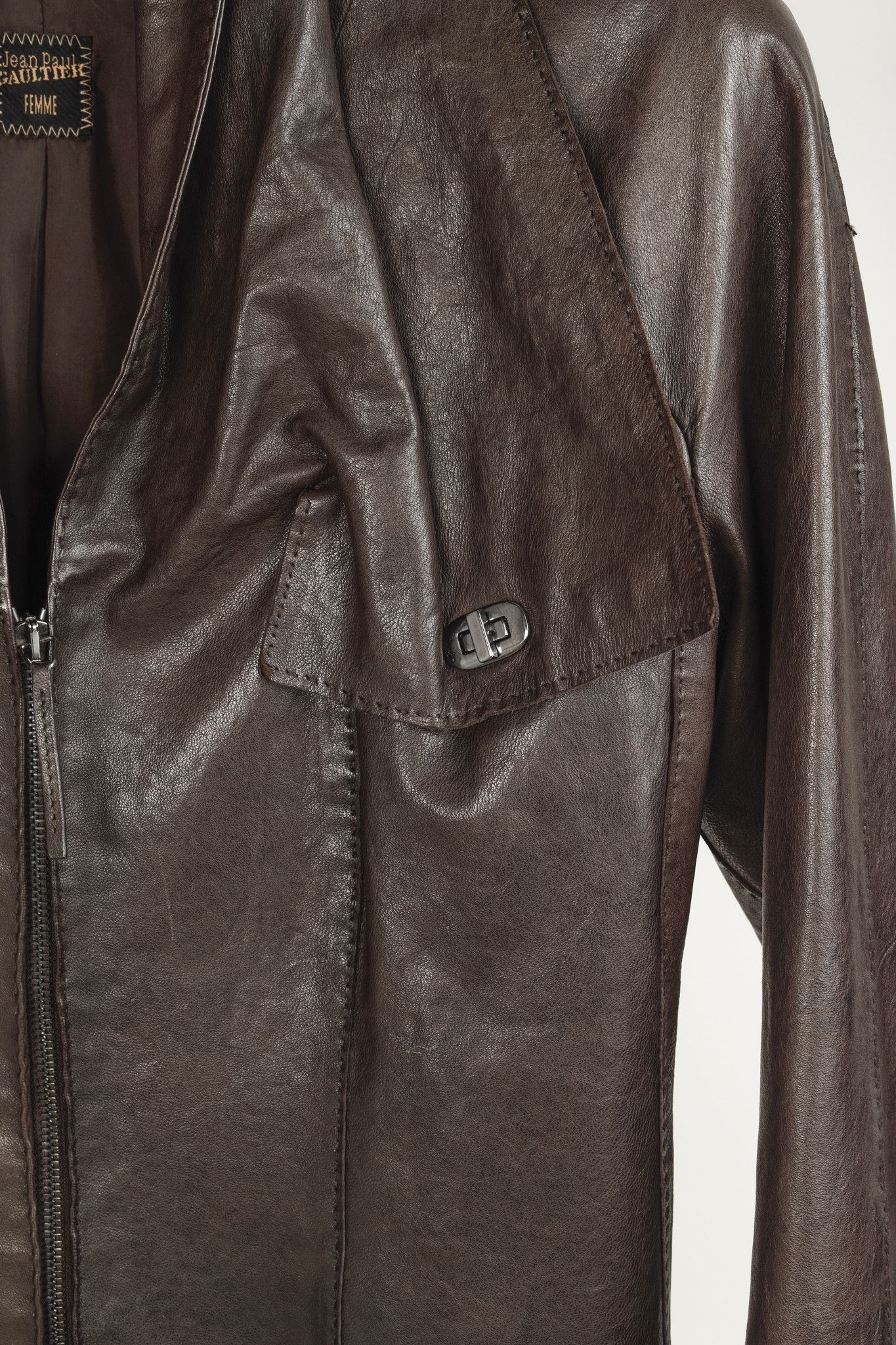Jean Paul Gaultier Jean Paul Gaultier Vintage Turnlock Detail Leather Jacket Size L / US 10 / IT 46 - 8 Thumbnail