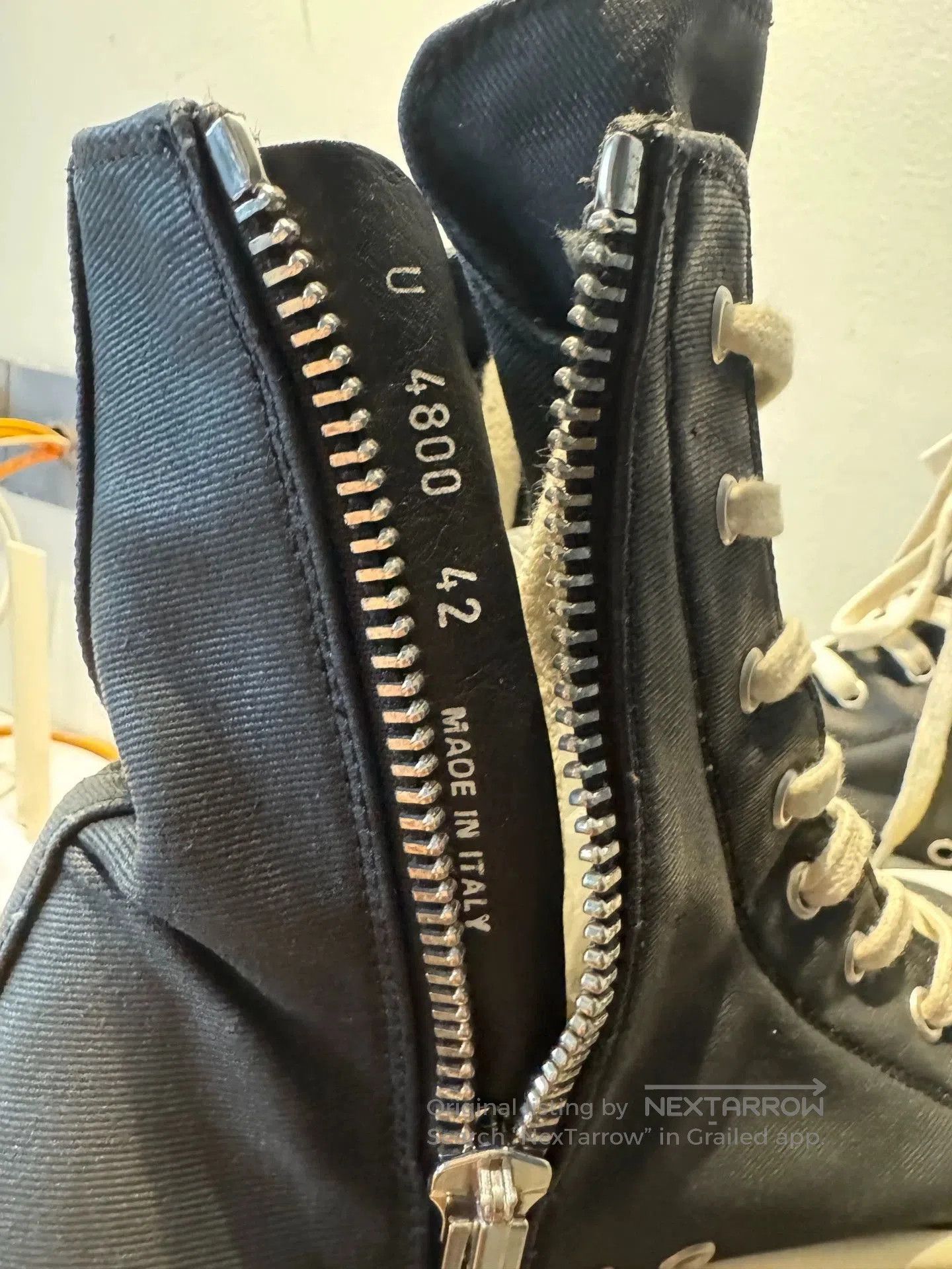 Rick Owens rick owens复线蜡面大匡威高筒鞋. Size US 9 / EU 42 - 5 Thumbnail