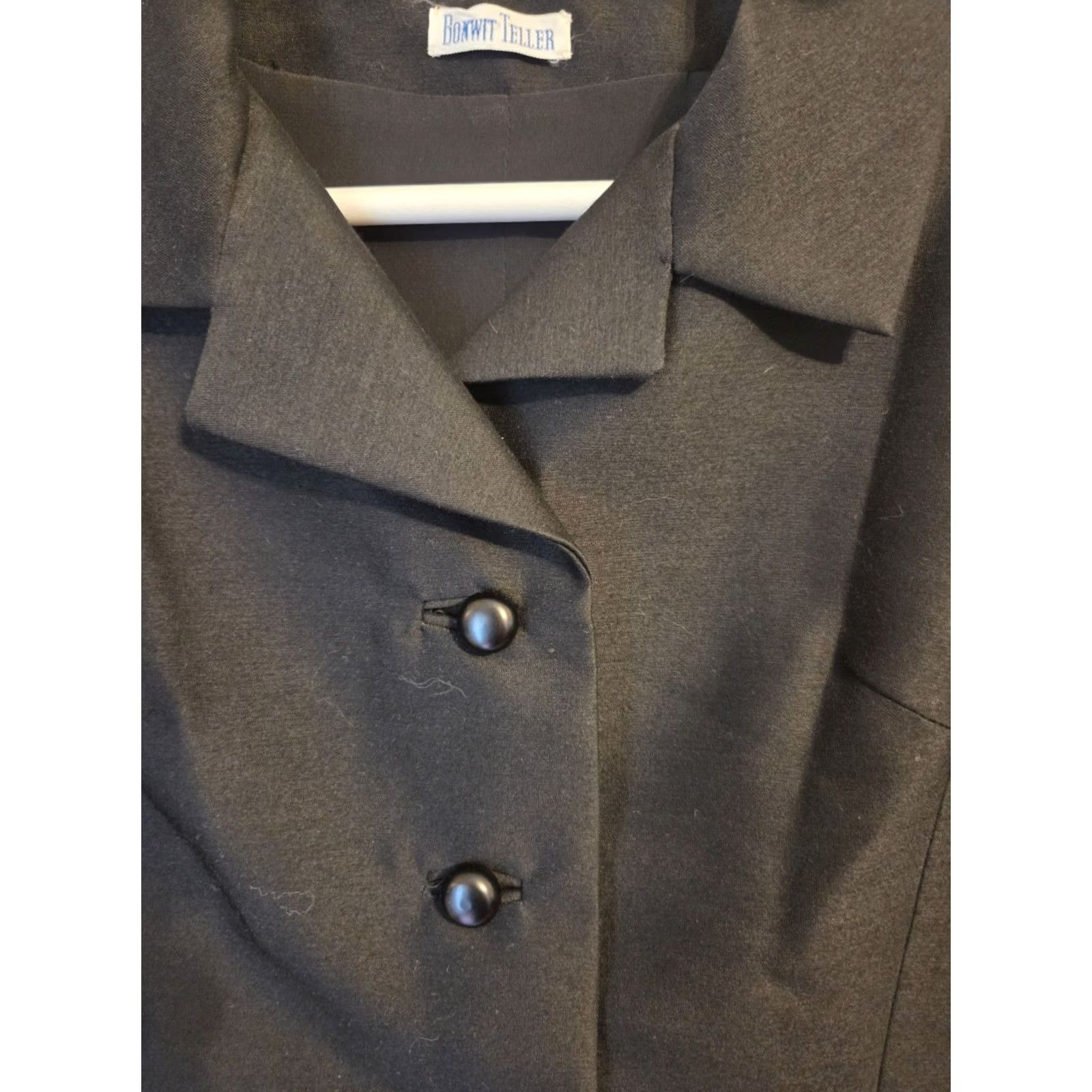 Vintage VINTAGE 60s Bonwit Teller Black Jacket Blazer Sz M Couture MS Size 32" / US 10 / IT 46 - 3 Thumbnail