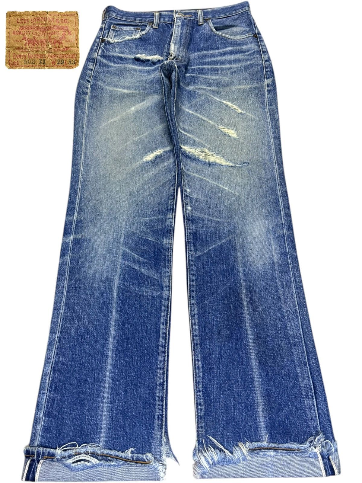 Levi's Vintage 90s Levis 502xx Selvedge Blue Wash Loose Jeans Size US 28 / EU 44 - 1 Thumbnail