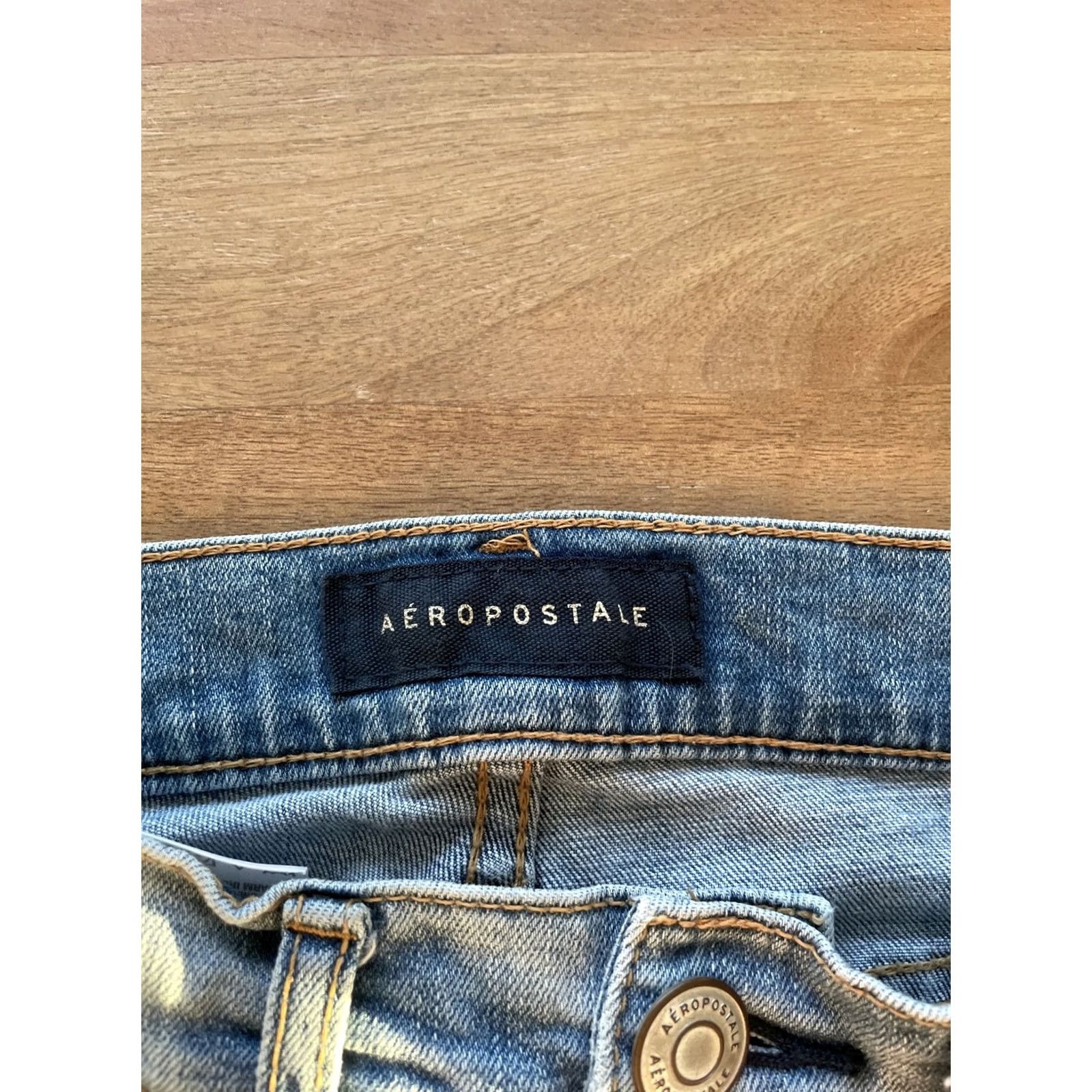 Vintage Aeropostale Jeans Women's Jegging Blue Denim Stretch Medium Wash Size 00 Size 24" / US 00 / IT 34 - 3 Thumbnail