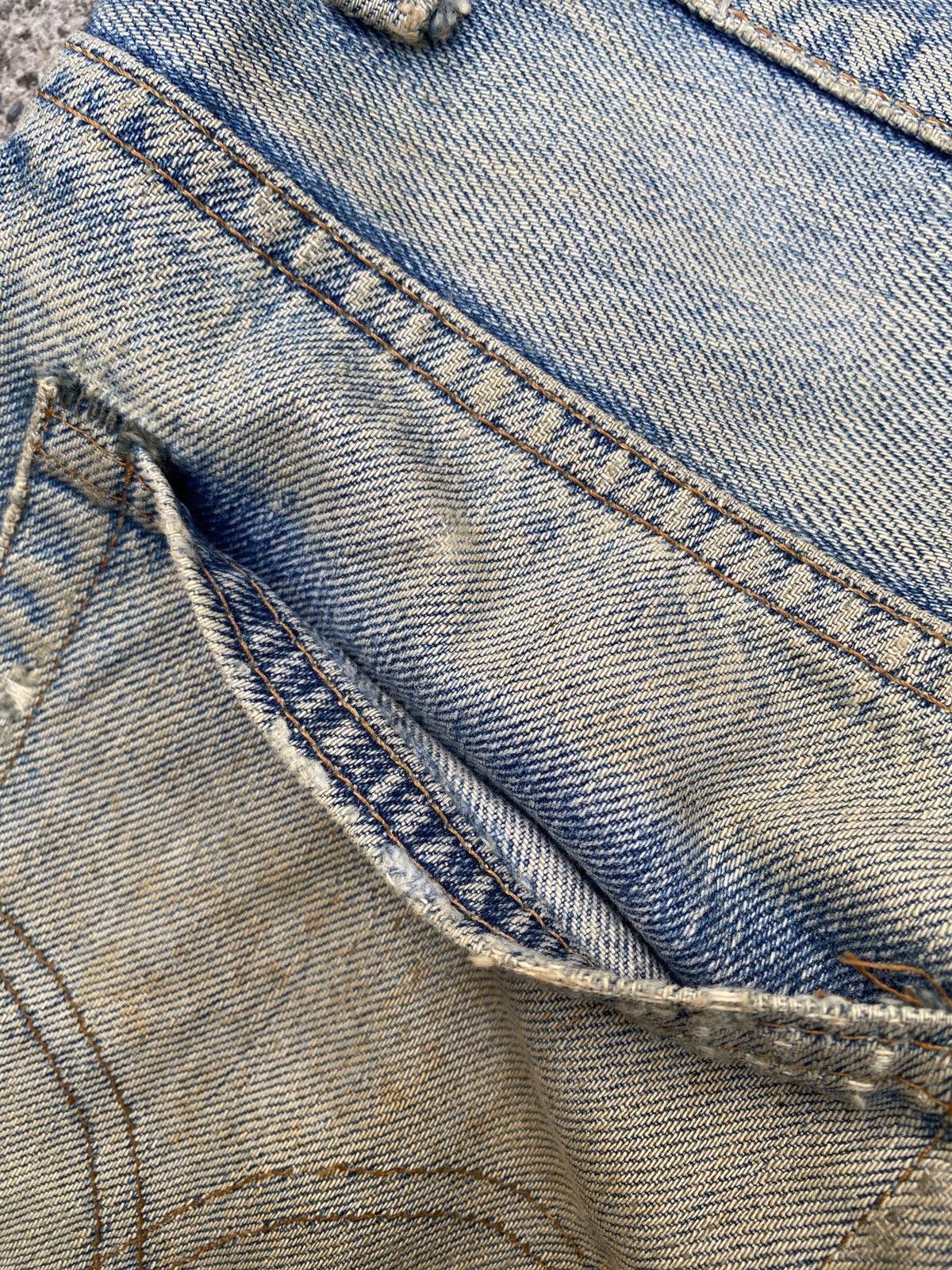 Vintage 60s Levis Orange Tab Capital E Distressed Flare Denim Size US 28 / EU 44 - 19 Thumbnail
