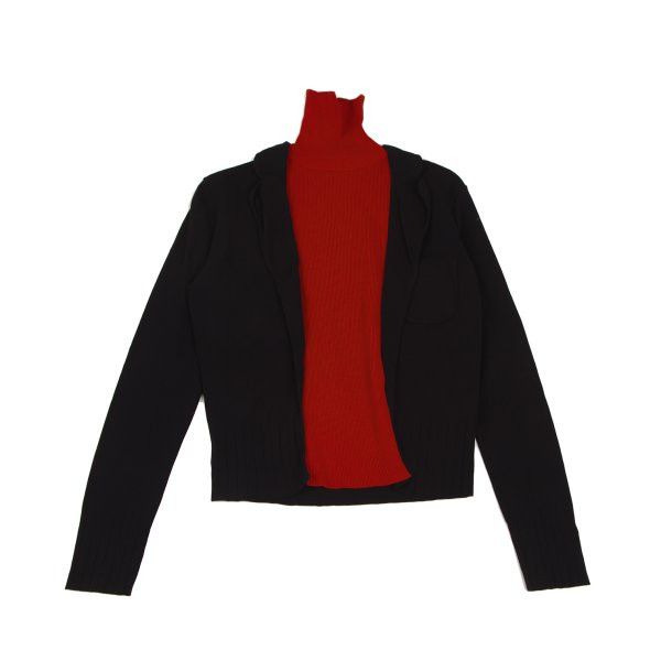 Jean Paul Gaultier Jean Paul GAULTIER CLASSIQUE Rib Black Red Jacket Size 48 Size US M / EU 48-50 / 2 - 1 Thumbnail