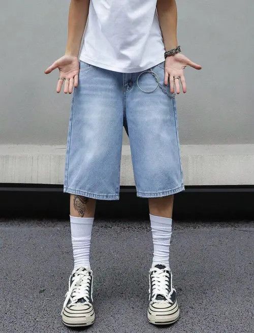 VIBE Washed Jorts, Denim Baggy Shorts Size US 30 / EU 46 - 8 Thumbnail