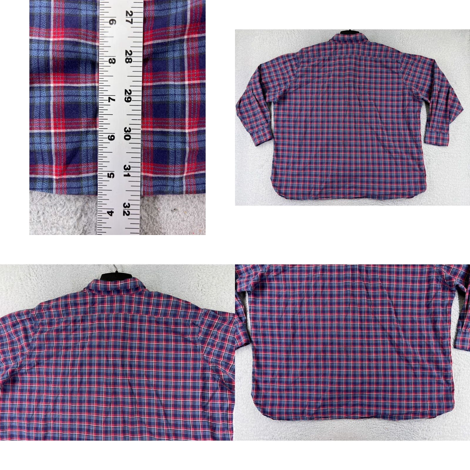 Ralph Lauren Ralph Lauren Shirt Mens 3XL Plaid Button-Up Navy Blue Red Pocket Casual Business Formal Travel Workwear Wrinkle-Resistant Easy Care Pockets Mens Size US XXL / EU 58 / 5 - 9 Thumbnail