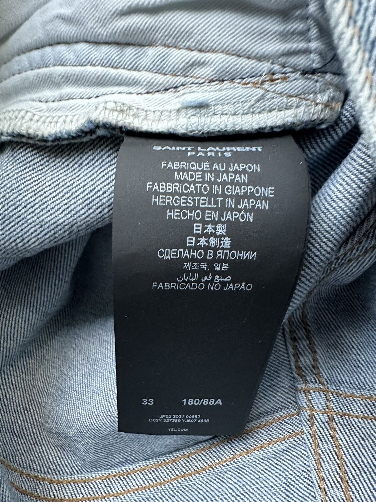 Saint Laurent Paris Saint Laurent Santa Monica Blue 5 Pocket Jeans D02 Skinny 33 Size US 33 - 7 Thumbnail