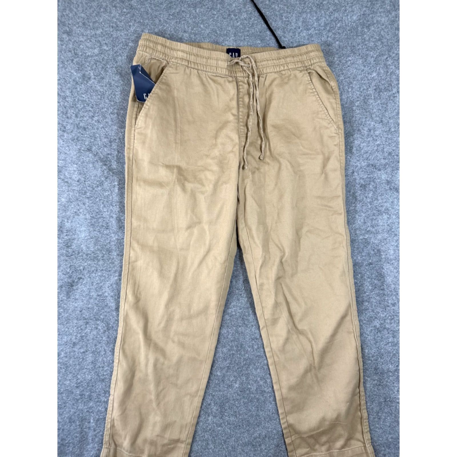Gap VINTAGE Gap Pants Womens M Khaki Drawstring Slash Pocket Straight Leg Pull On Ankle NWT Size 32" / US 10 / IT 46 - 3 Thumbnail