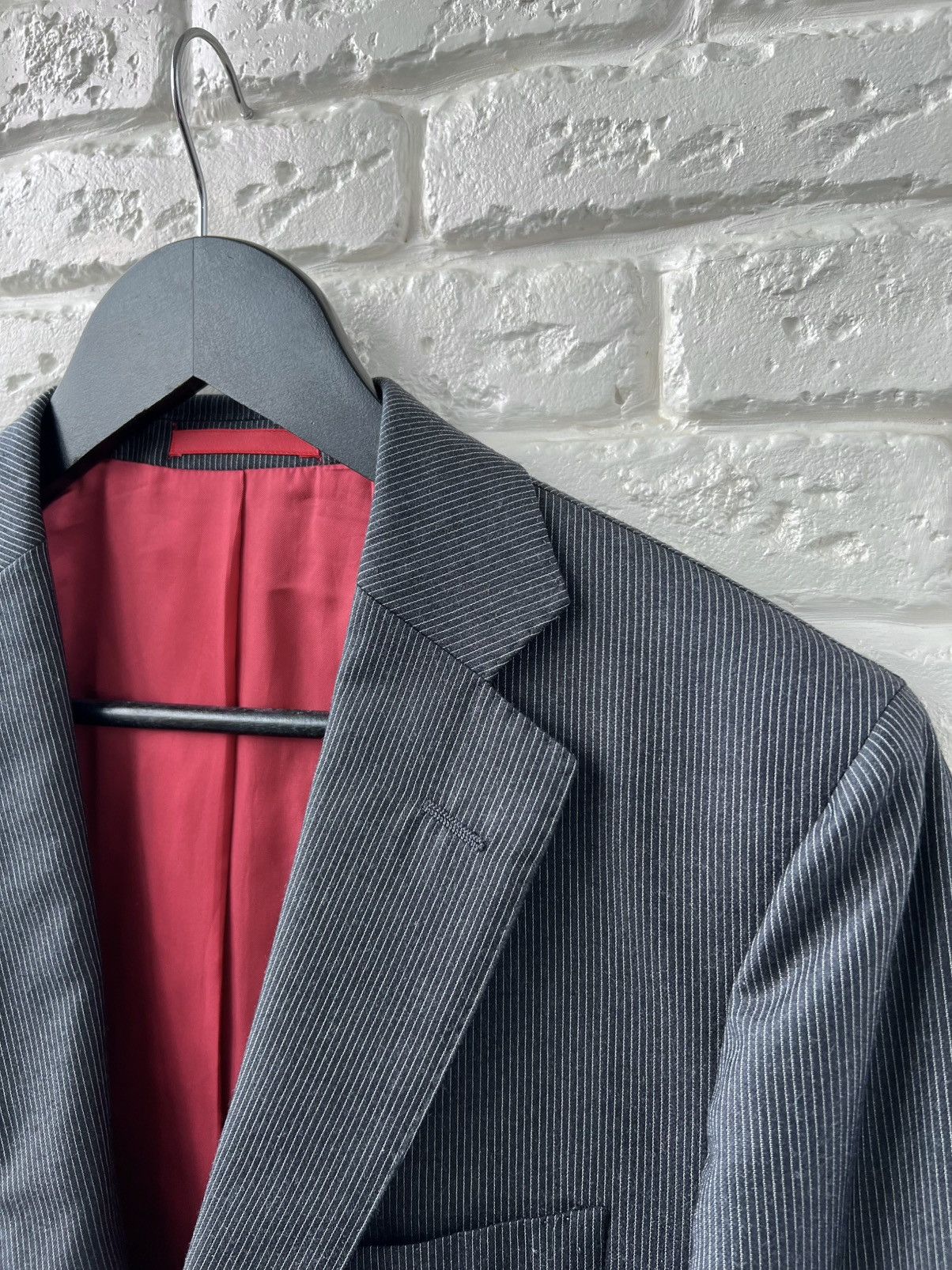 Suitsupply Suit Supply REDA Wool Gray Striped Sienna Suit Size 46R - 3 Thumbnail