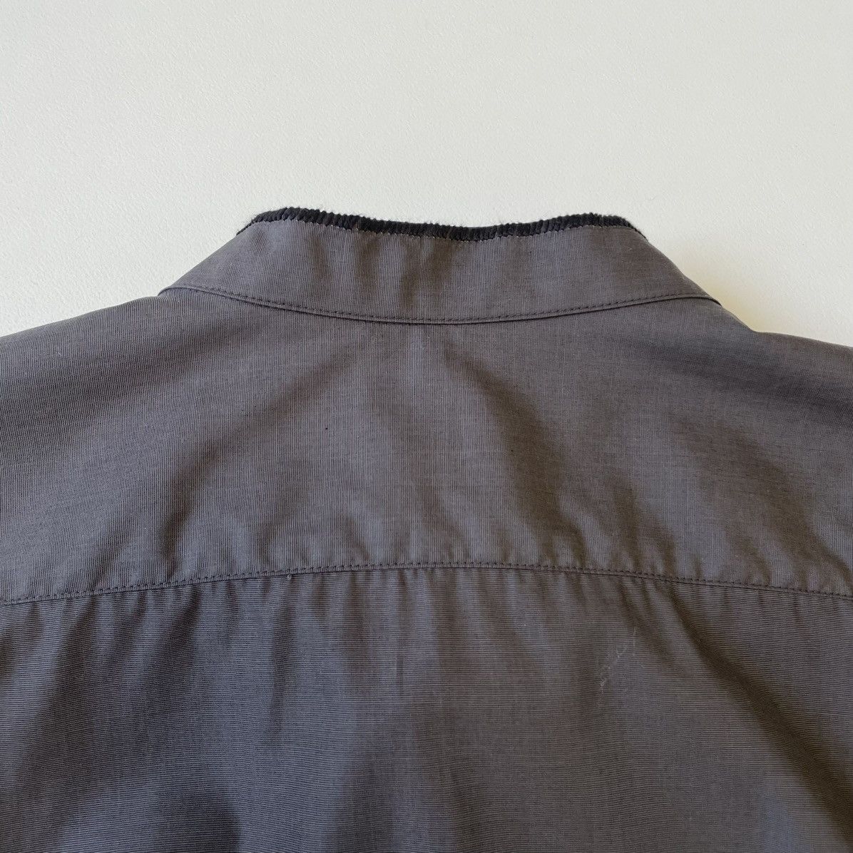Issey Miyake ‘Contrast Stitch’ Grey Shimmer Cotton Shirt Size US L / EU 52-54 / 3 - 17 Thumbnail