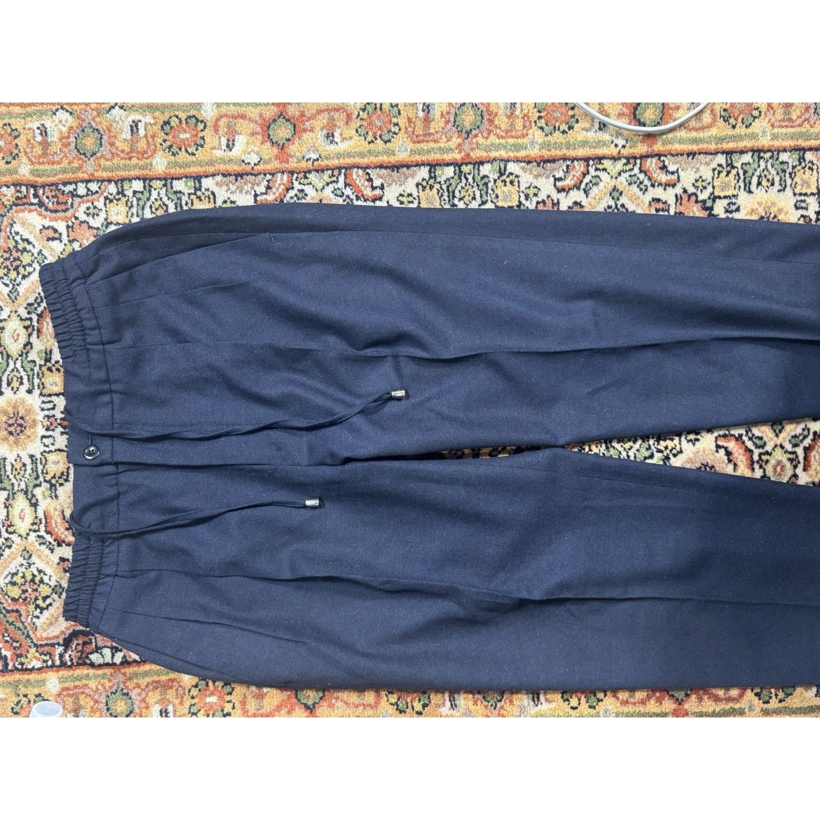Rubinacci Rubinacci Napoli Navy Blue Stretch Waist Wool Trouser 30x29 Size US 30 / EU 46 - 3 Thumbnail