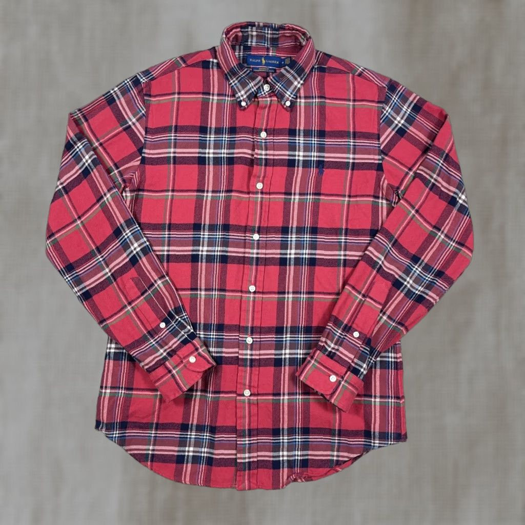 Ralph Lauren Ralph Lauren Button-Up Shirt Men Medium Pink Plaid Regular Fit Cotton Flannel Classic Colorful 90s Modern Preppy Logo Embroidered Short Desc Size US M / EU 48-50 / 2 - 1 Thumbnail