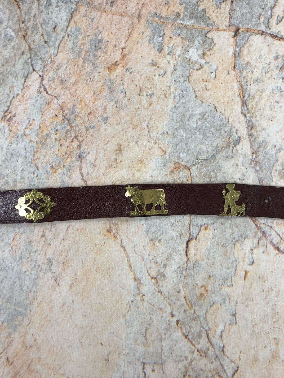 Etro × Vintage Etro cow vintage leather belt Size ONE SIZE - 5 Thumbnail