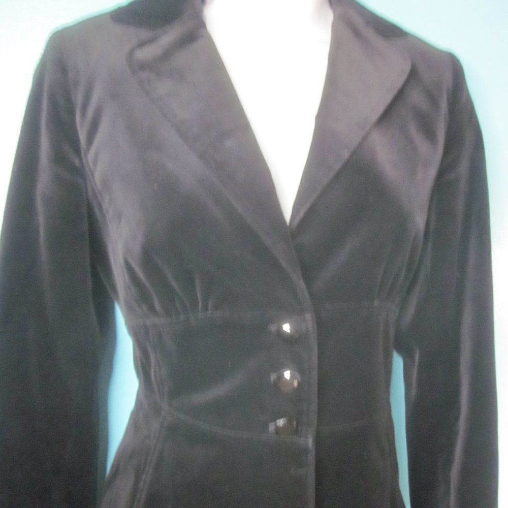 Laundry by Shelli Segal Vintage Laundry by Shelli Segal Womens Black Velvet Blazer Size S / US 4 / IT 40 - 10 Thumbnail