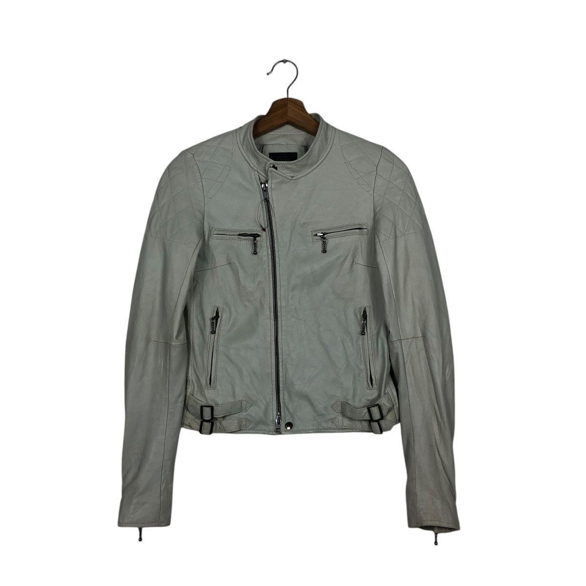 Japanese Brand 🔥CROPPED BIKER SOFT LEATHER JACKET MOUSSY ISSEY MIYAKE Size US S / EU 44-46 / 1 - 1 Thumbnail