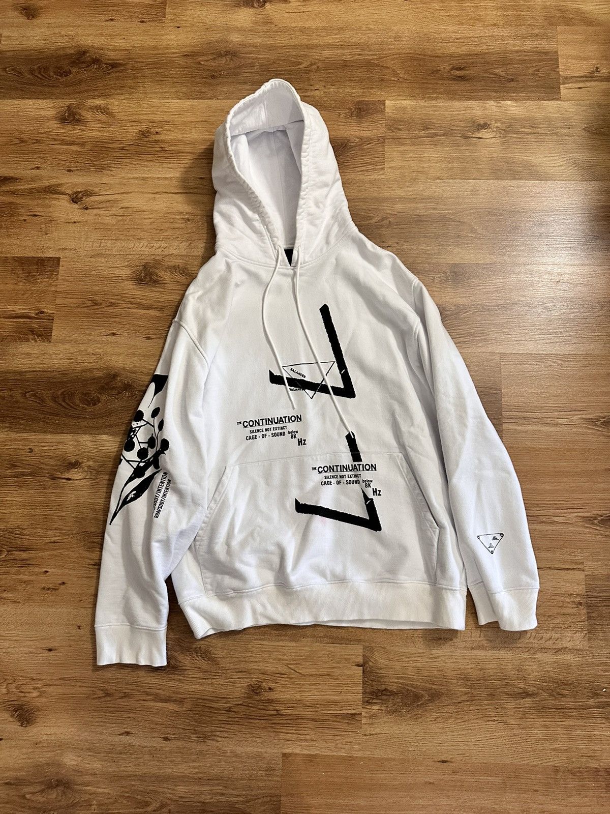 image of Prada Raf Simons White Hoodie, Men's (Size Medium)