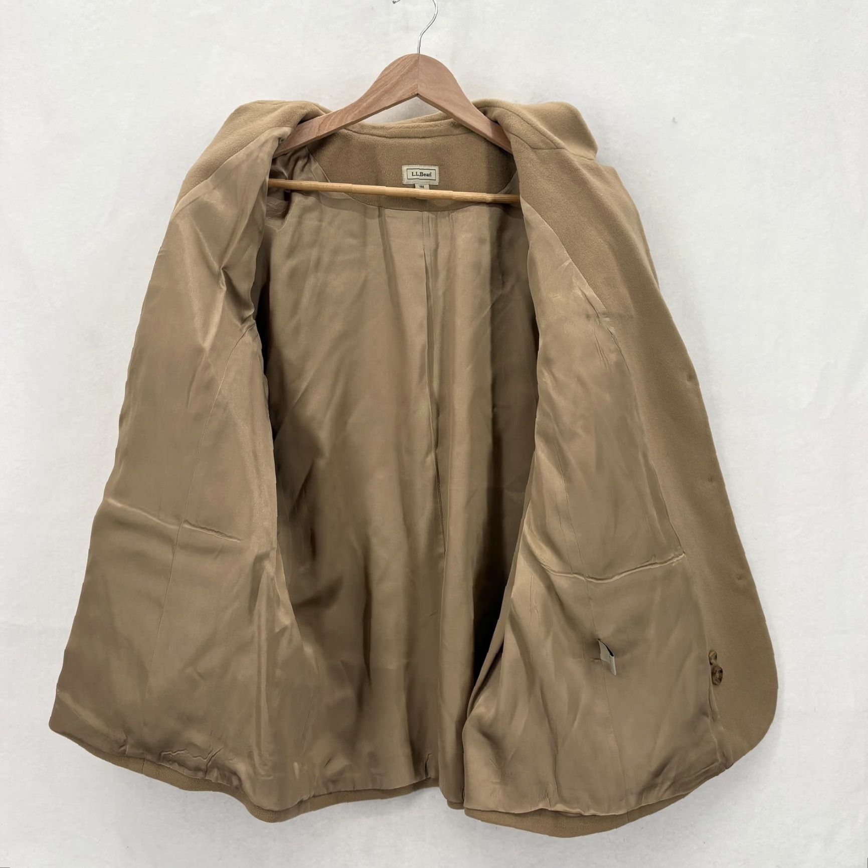 Vintage VINTAGE L.L.Bean Blazer Womens 18 Tan Wool Cashmere Lined 3 Button Jacket VTG Size XXL / US 16-18 / IT 52-54 - 7 Thumbnail