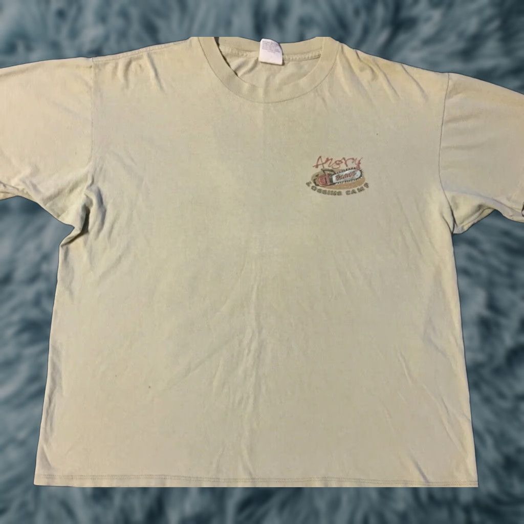 Vintage VINTAGE Angry Beaver Logging Camp Shirt XL Beige T-Shirt Men Bar 90s Funny Grunge Biker Nature USA USA Shirt Bears Beaver Logo Size US XL / EU 56 / 4 - 1 Thumbnail