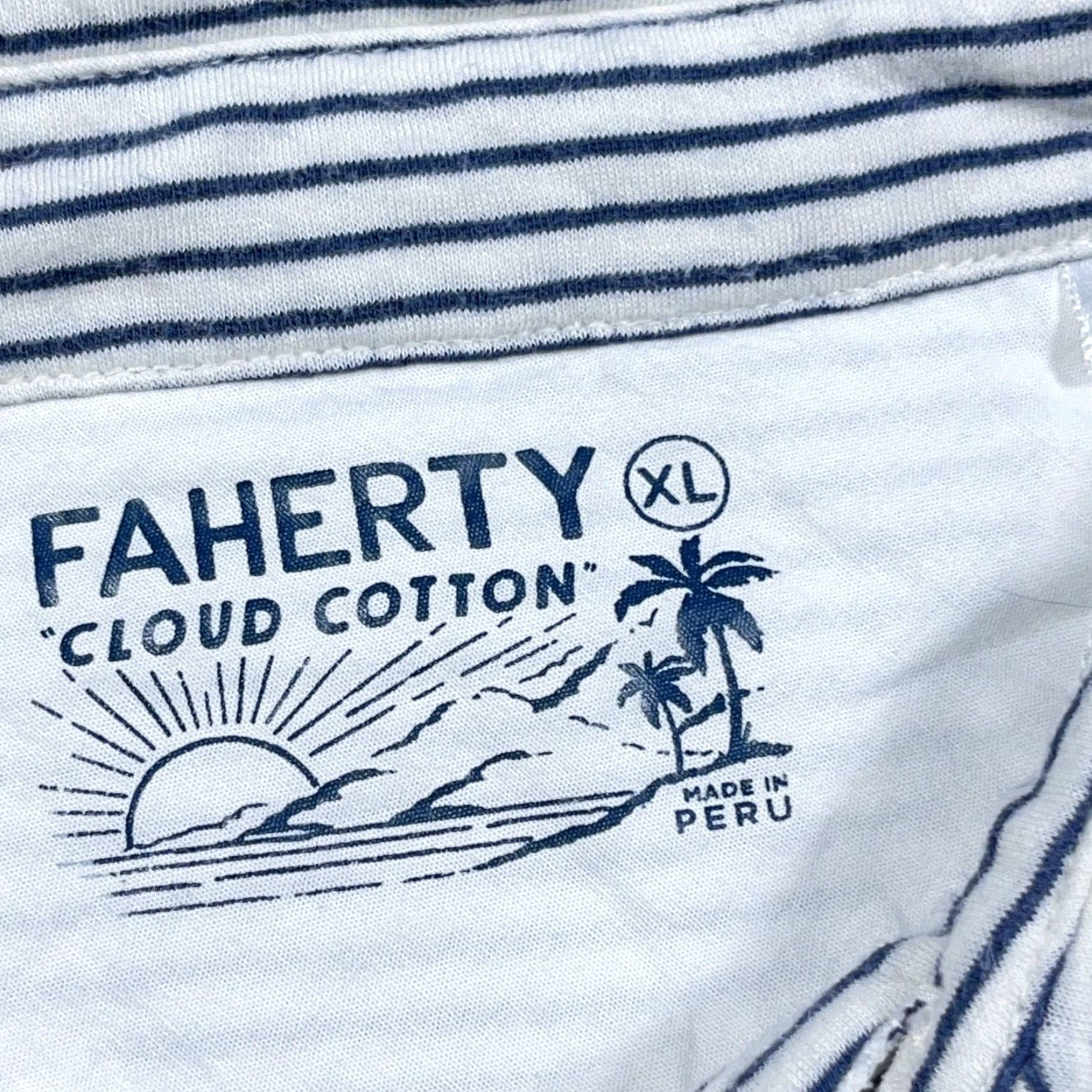 Faherty Faherty Polo Shirt Men XL White Blue Striped Cloud Cotton Soft Casual Preppy Polo Shirt Men XL White Blue Striped Cloud Cotton Soft Casual Preppy Size US XL / EU 56 / 4 - 3 Thumbnail